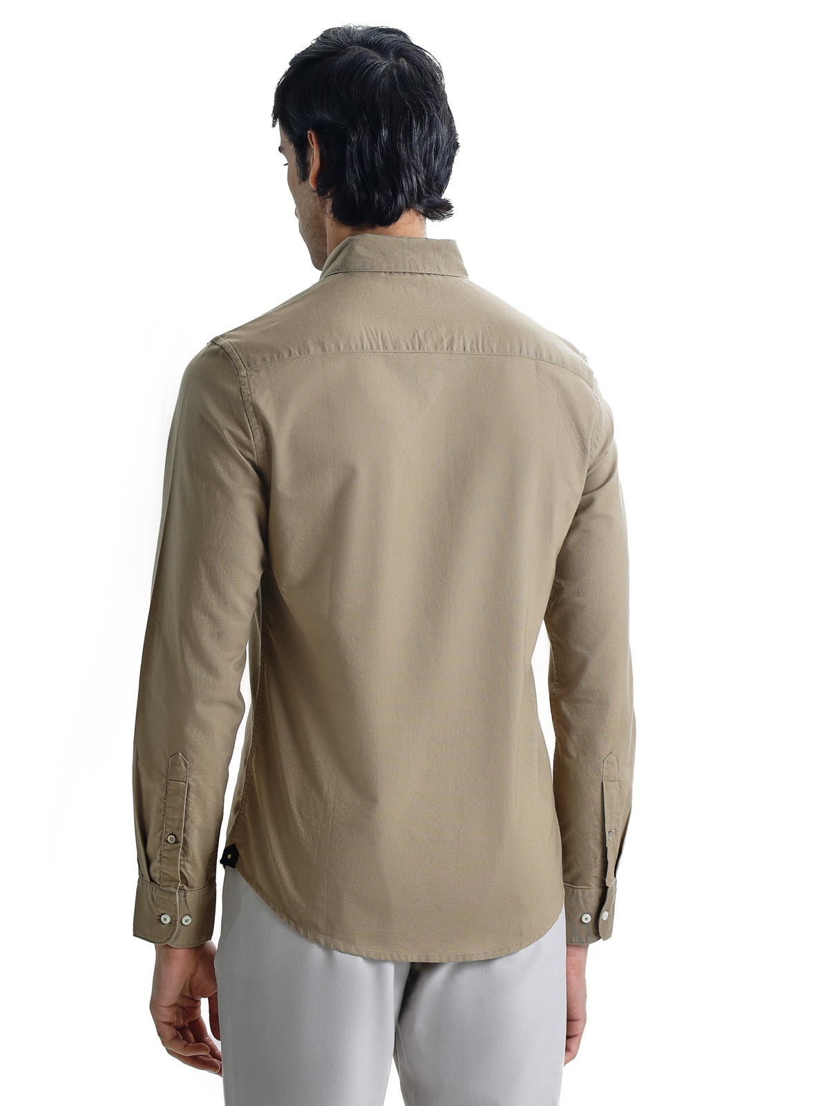AUXOR- Beige Regular Fit Oxford Cotton Shirt