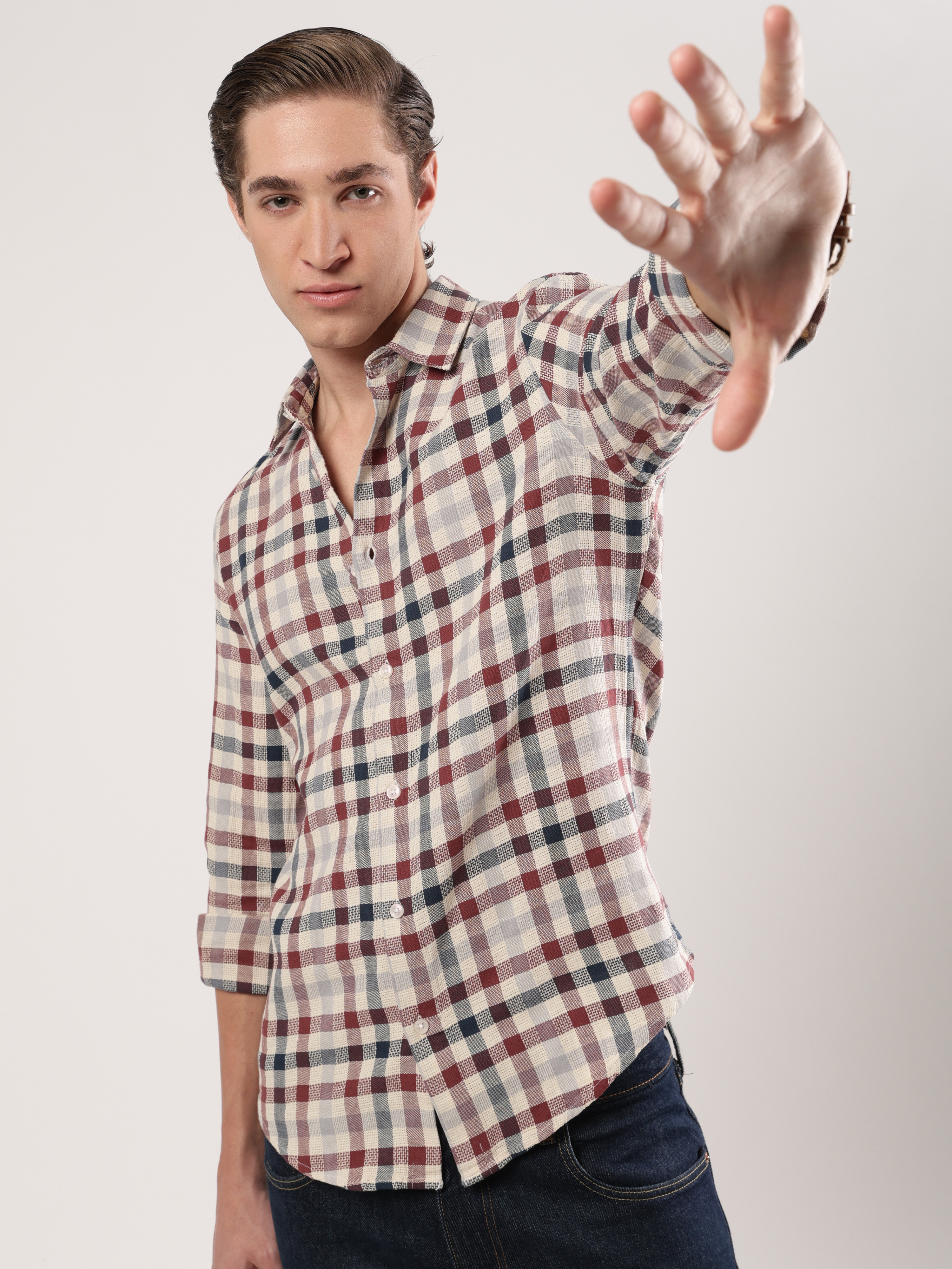 Maroonfield Weave Check Shirt
