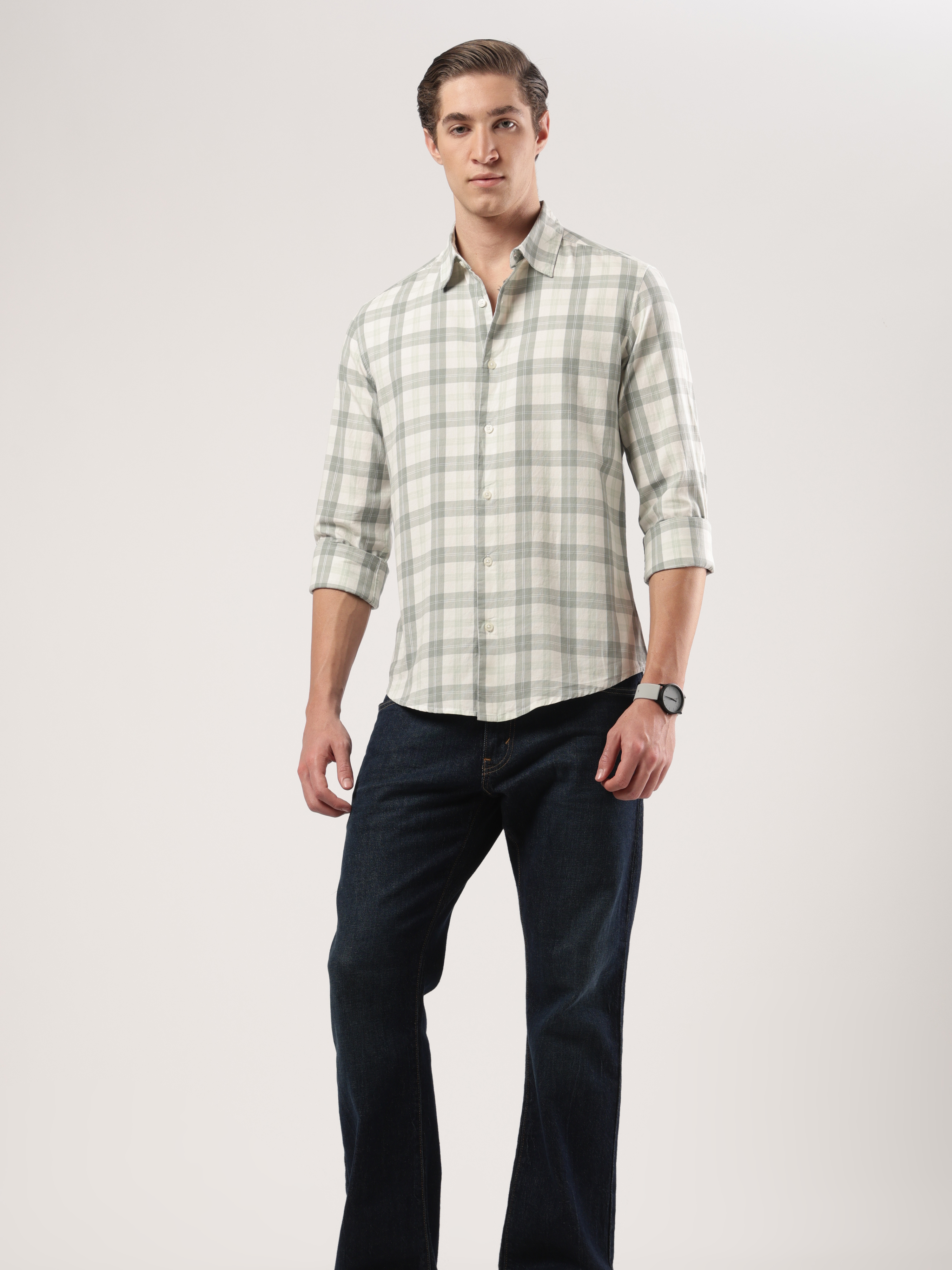 Green Mist Checks Shirt