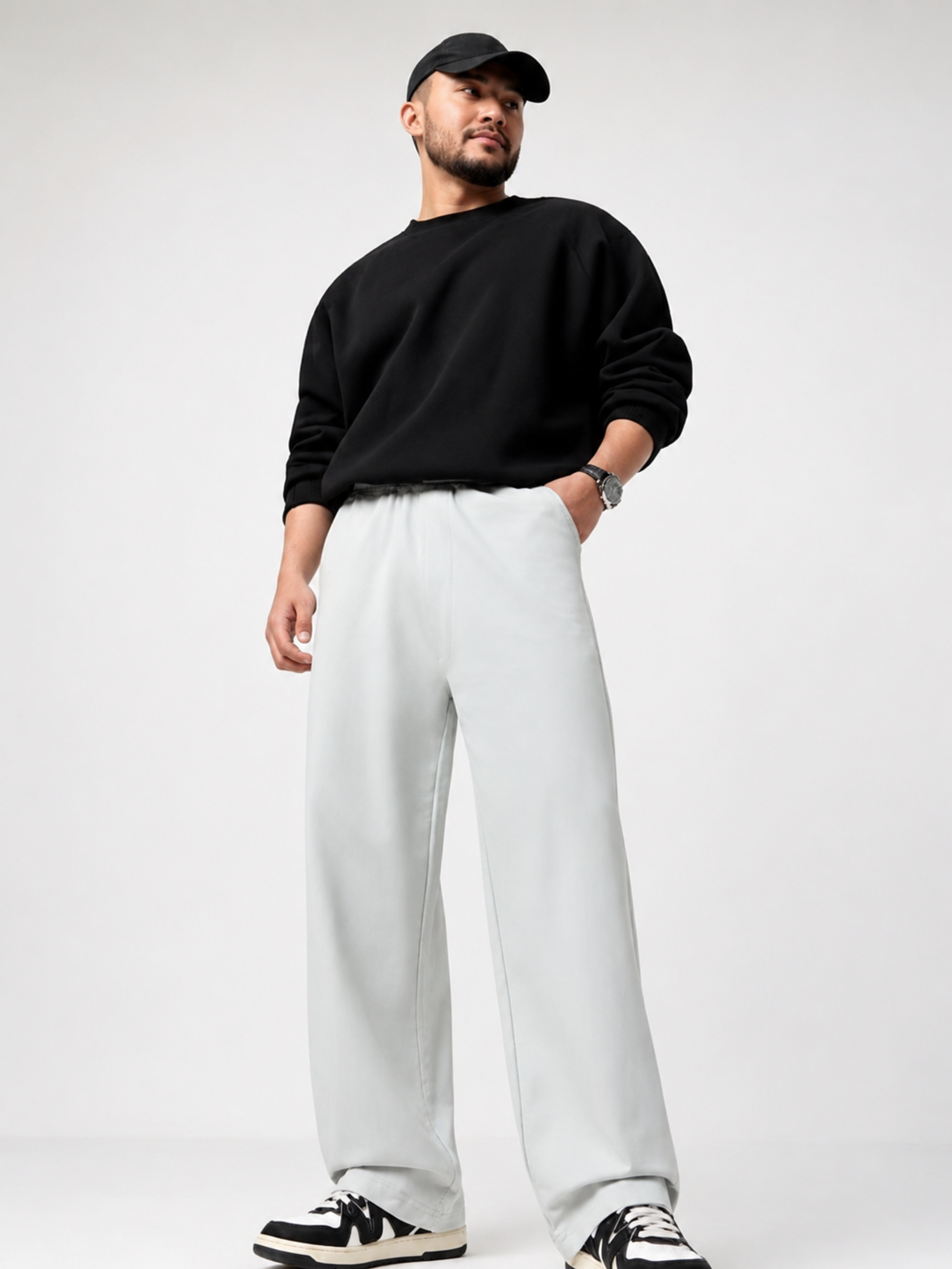 PB&J Relaxed Korean Joggers – Cloud White