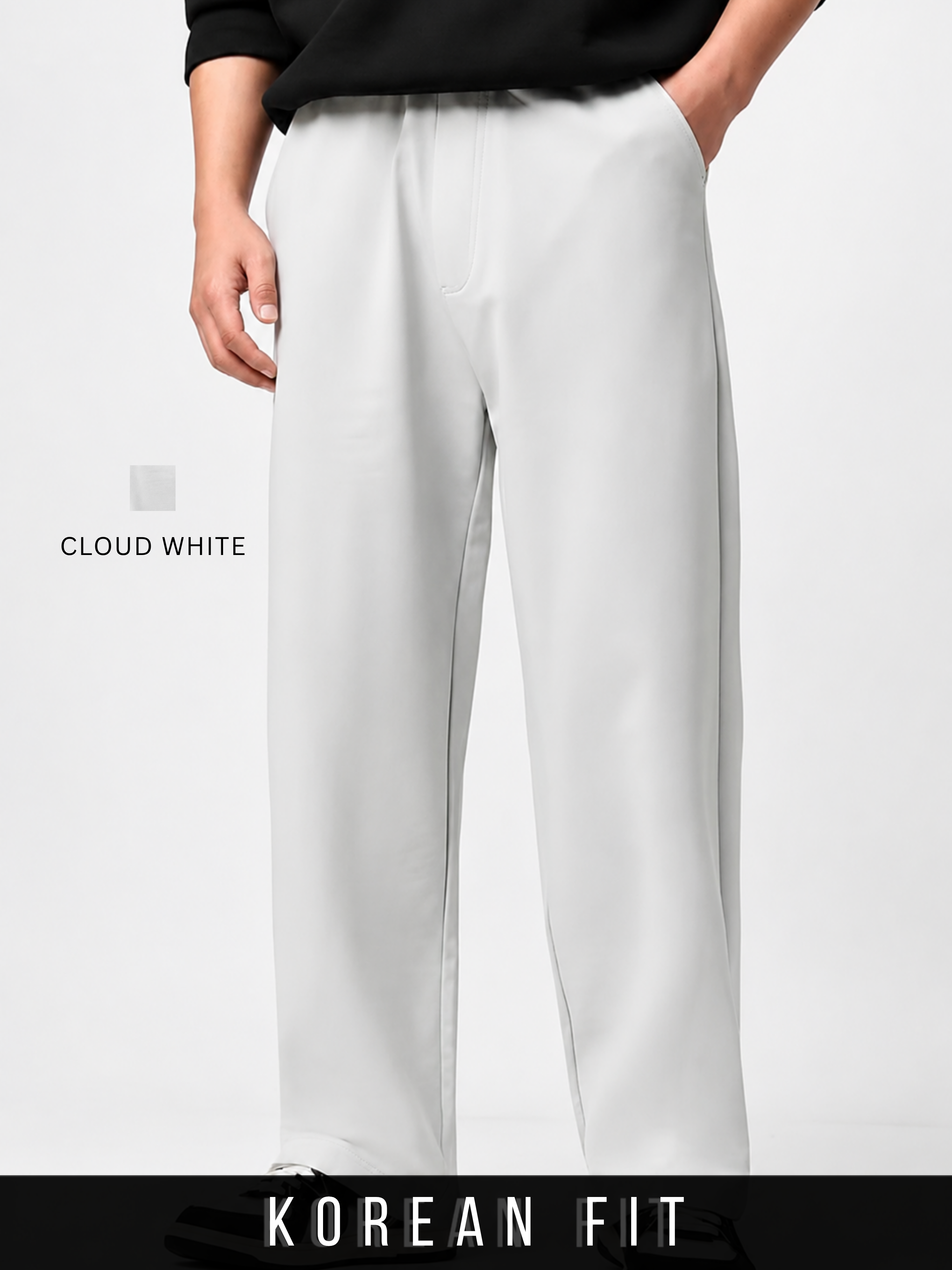 PB&J Relaxed Korean Joggers – Cloud White