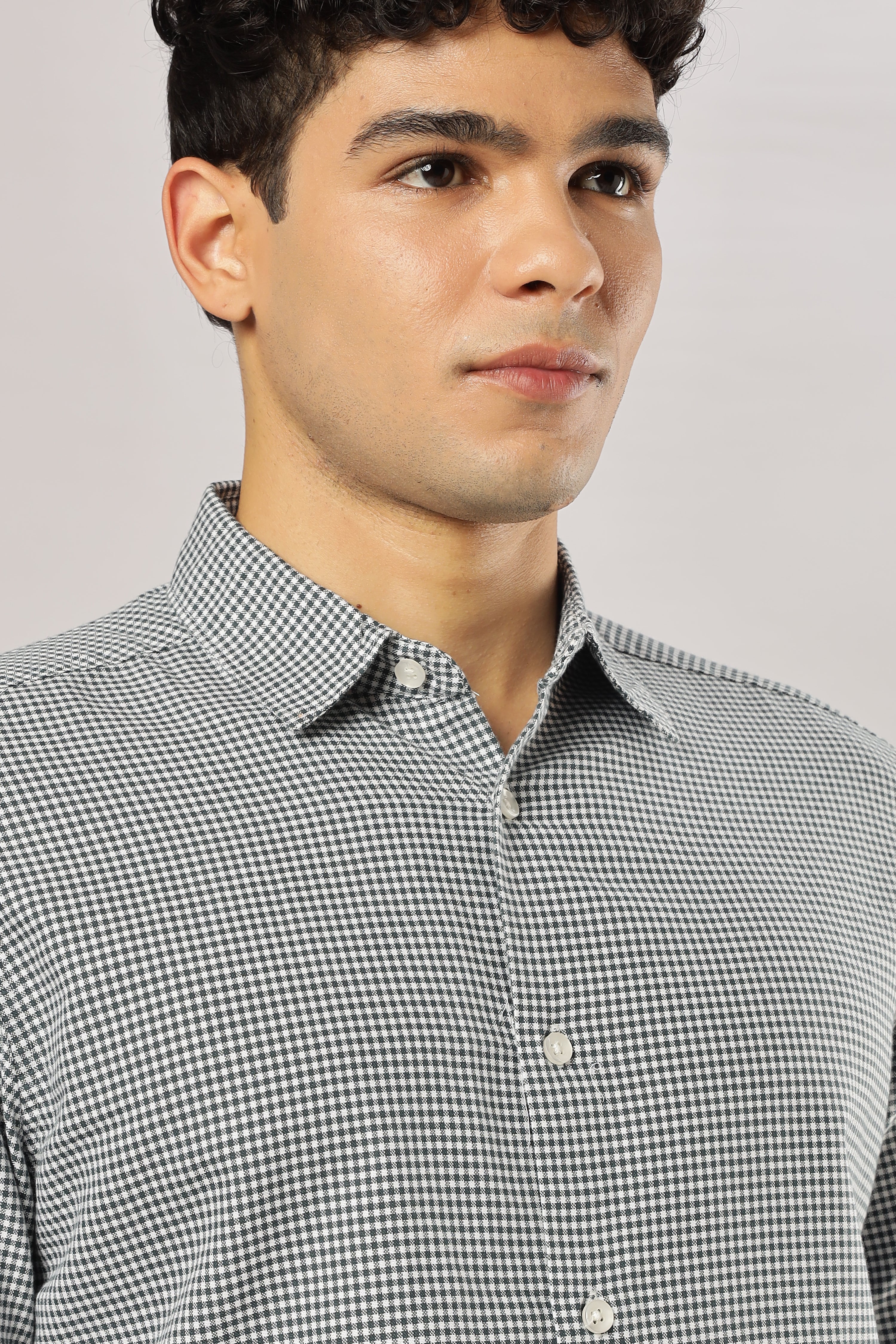 Green Micro Checks Shirt