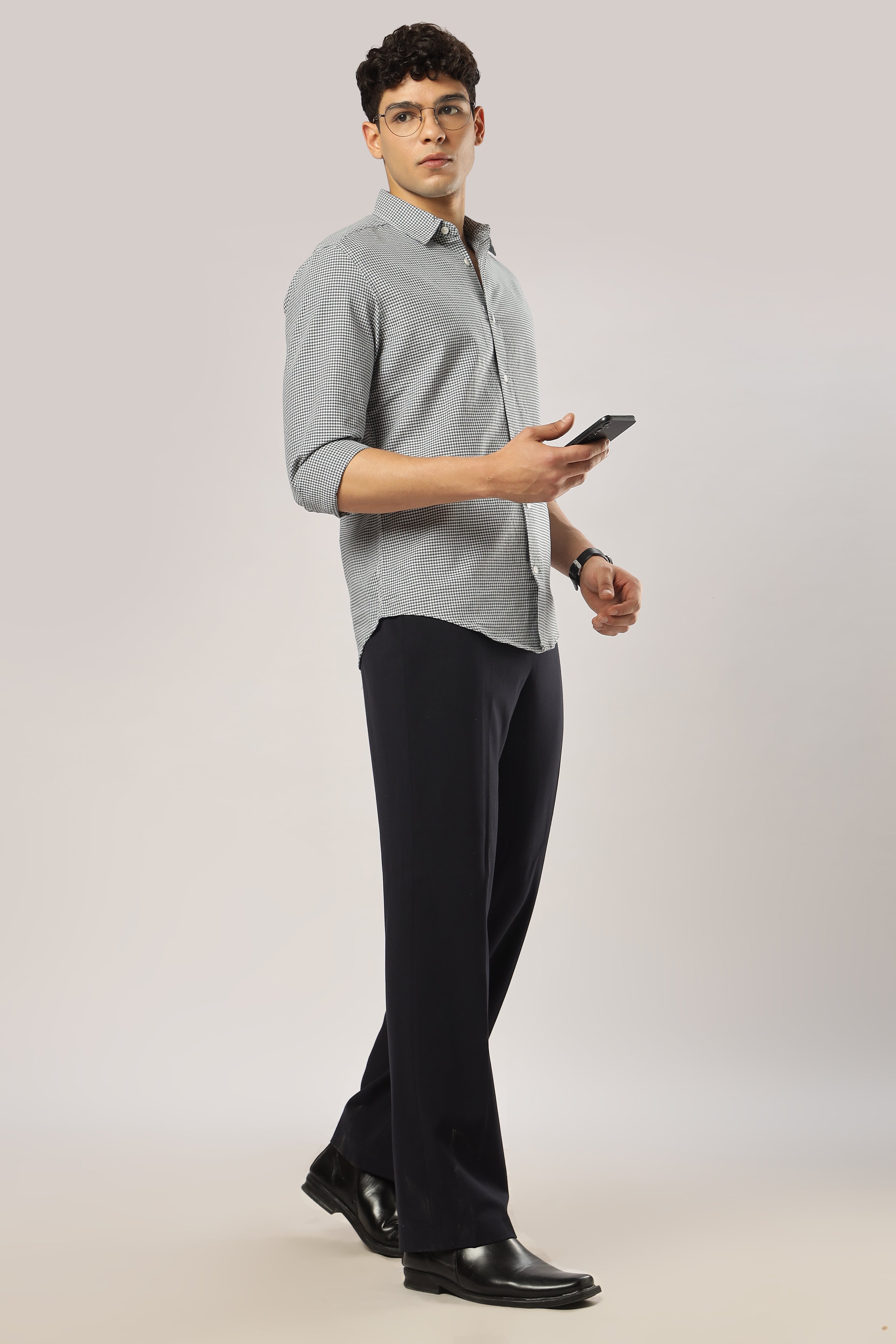 Green Micro Checks Shirt