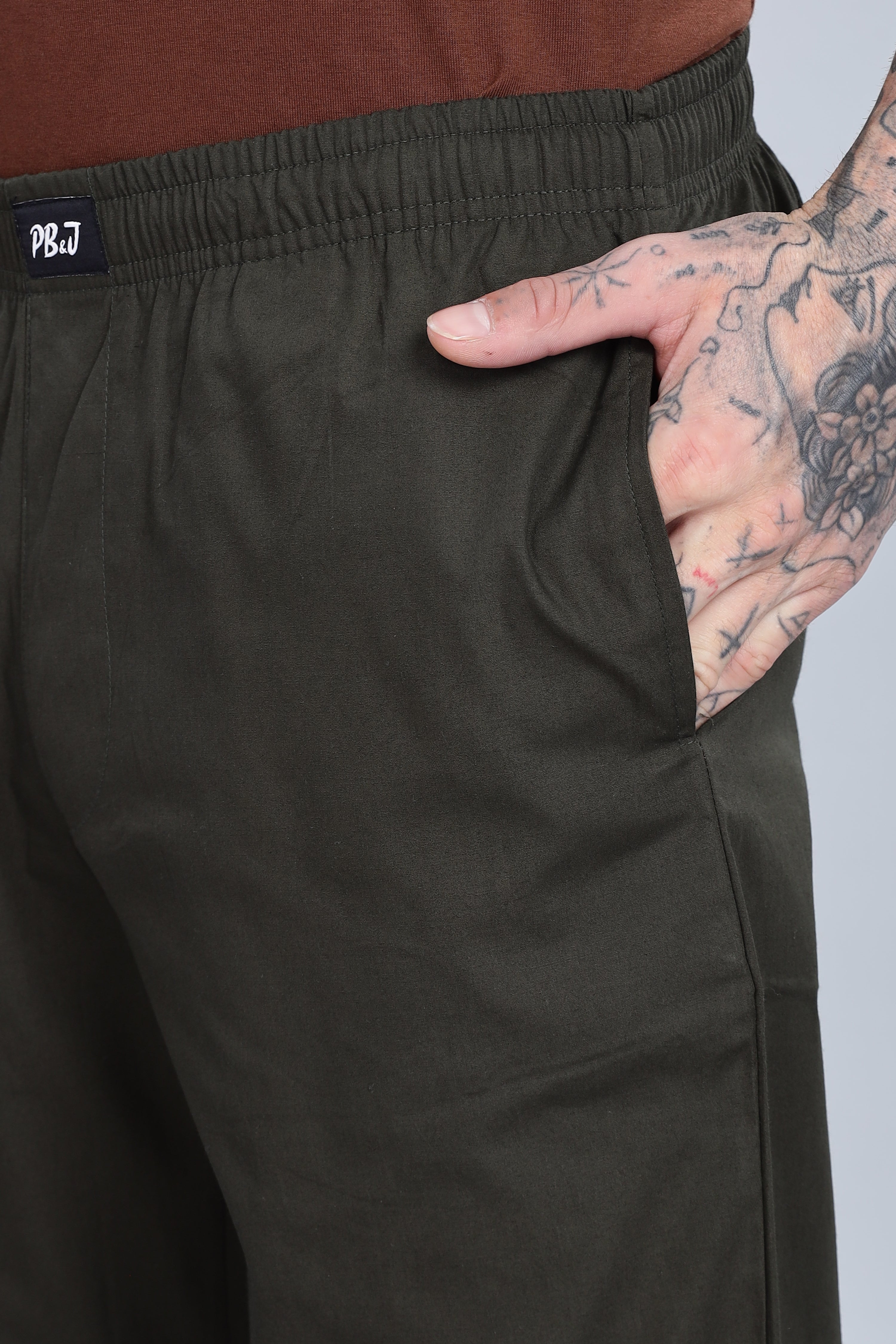 Men's Olive Green Pyjamas