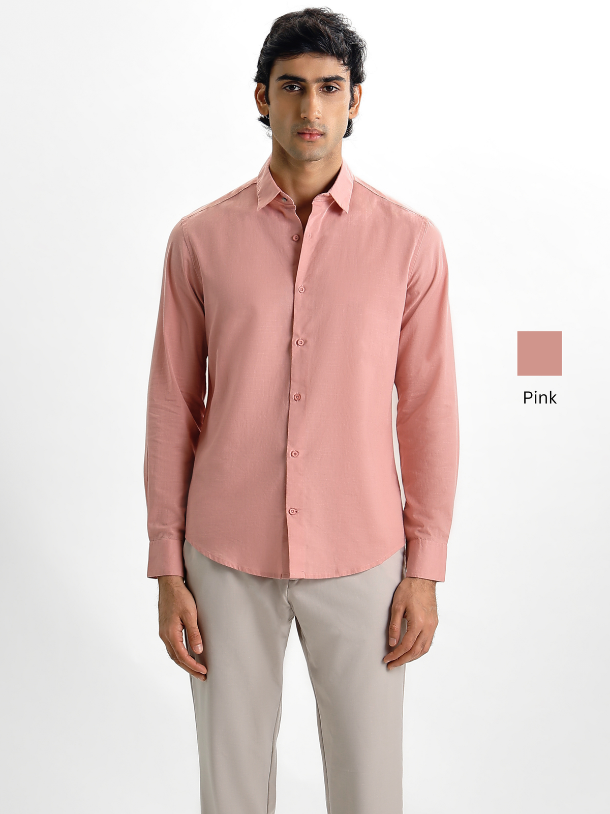 Arlo- Regular Fit Solid Linen Shirt
