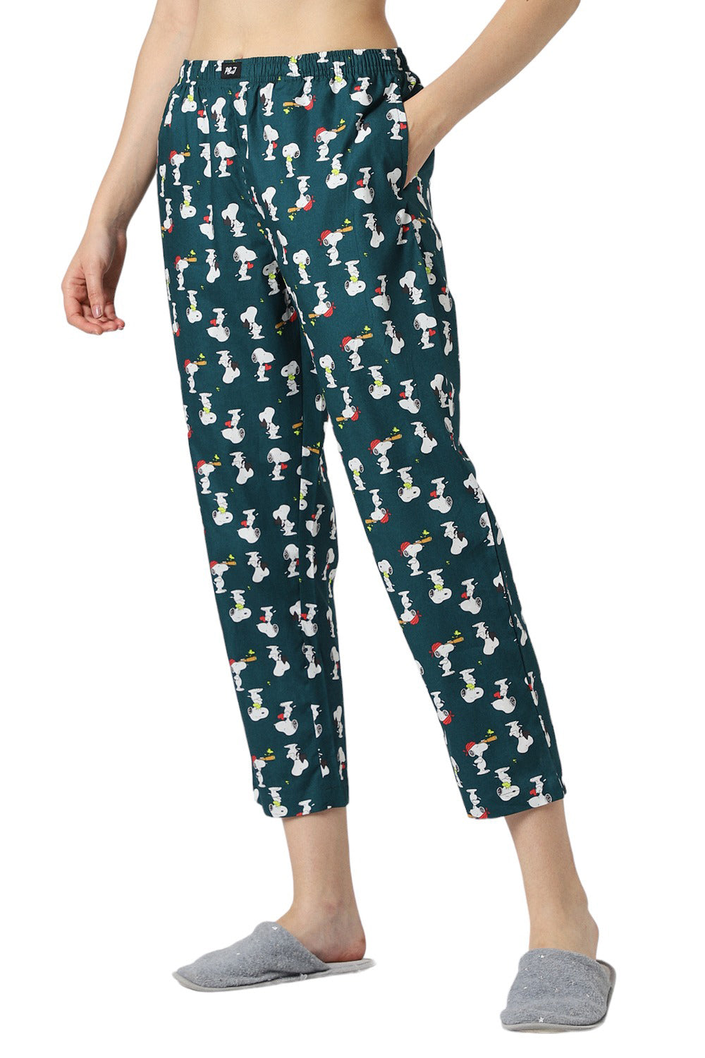 Women's Blue Motifs Print Pyjama