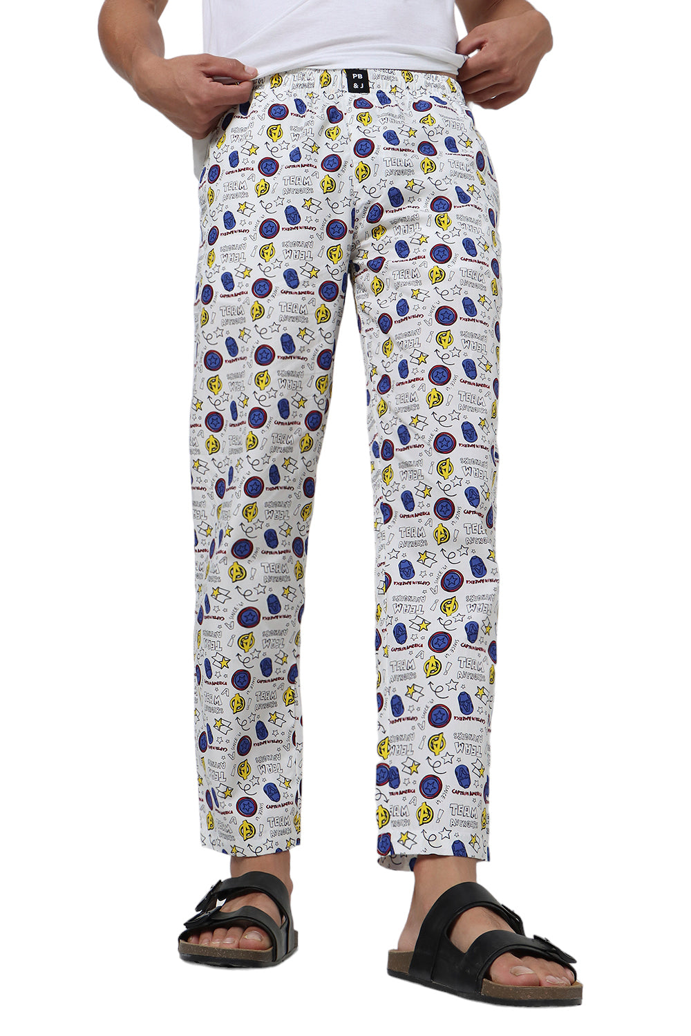 White Comics Print Pyjama
