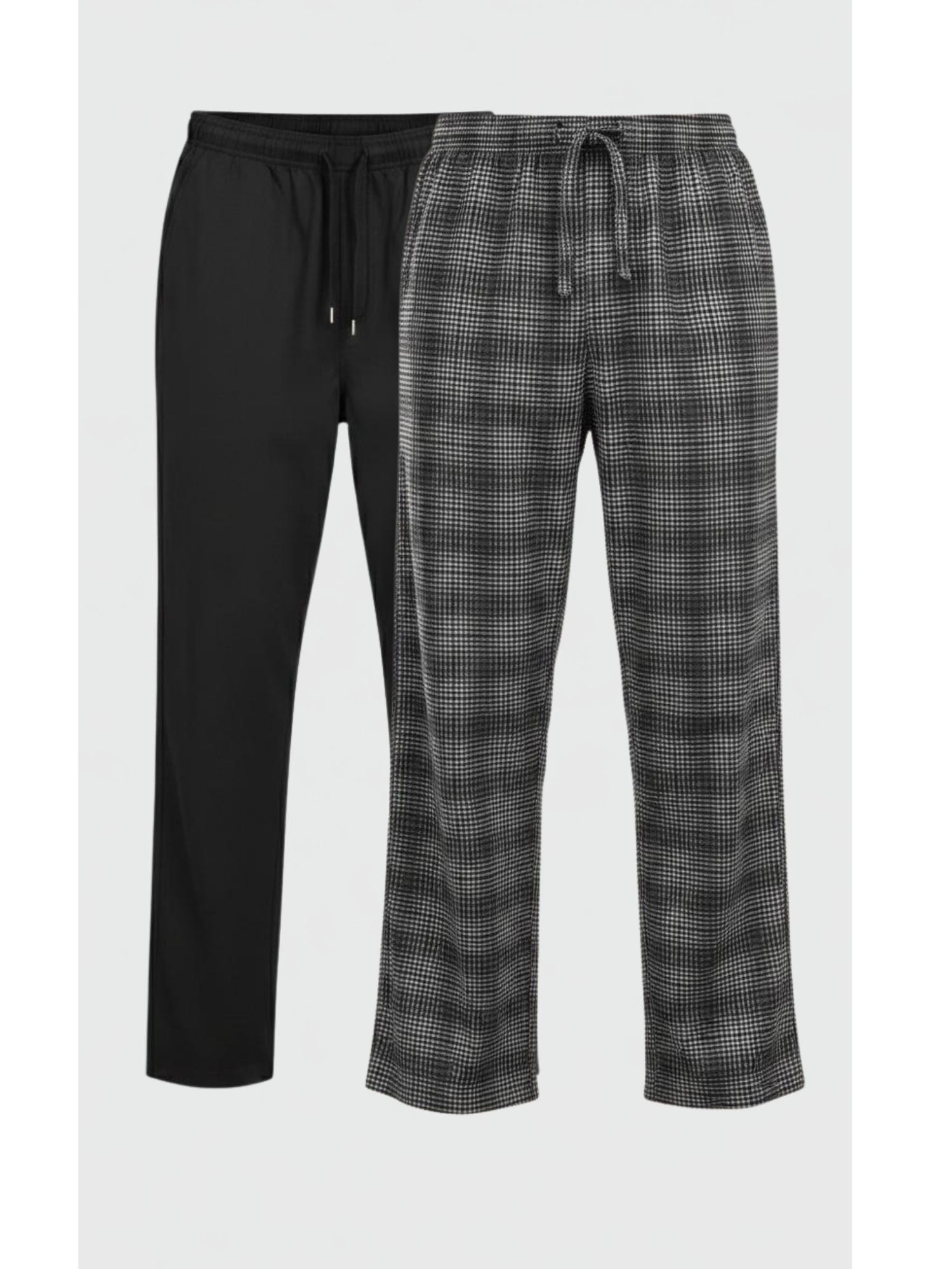 Black Checks & Jet black Pyjamas Combo