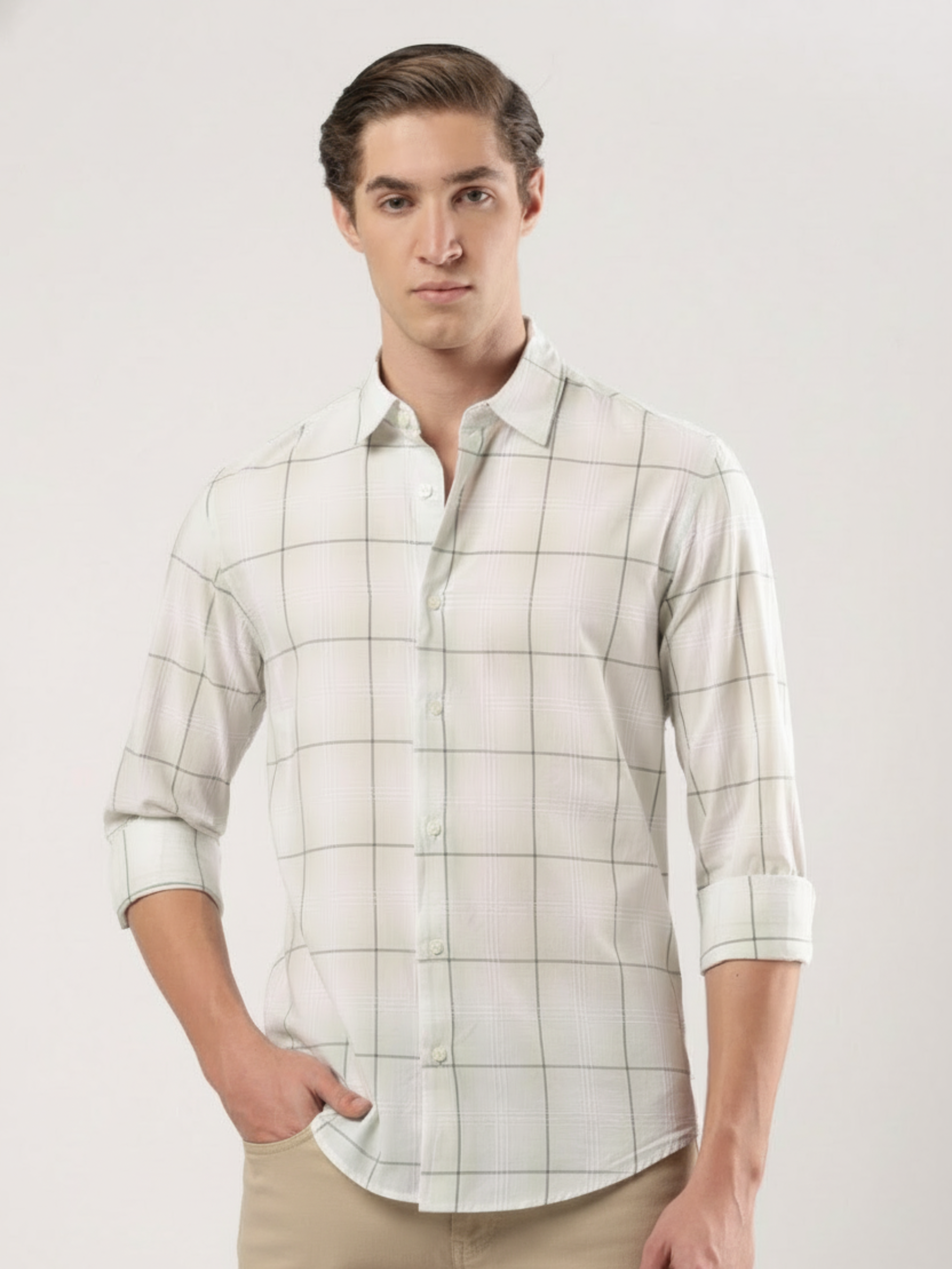 Mint Mist Windowpane Shirt