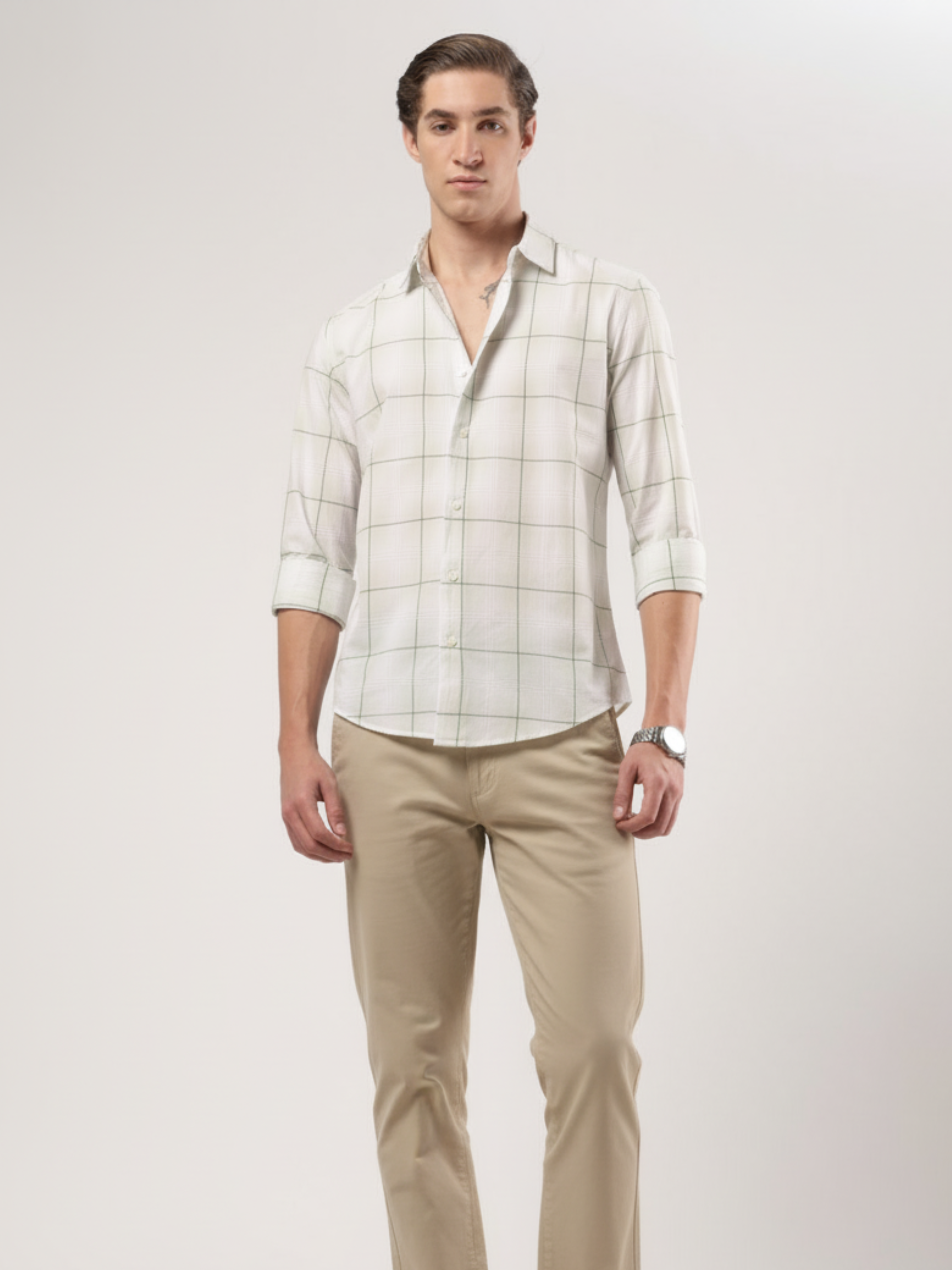Mint Mist Windowpane Shirt