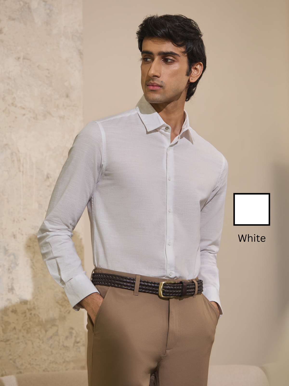 Arlo- Regular Fit Solid Linen Shirt