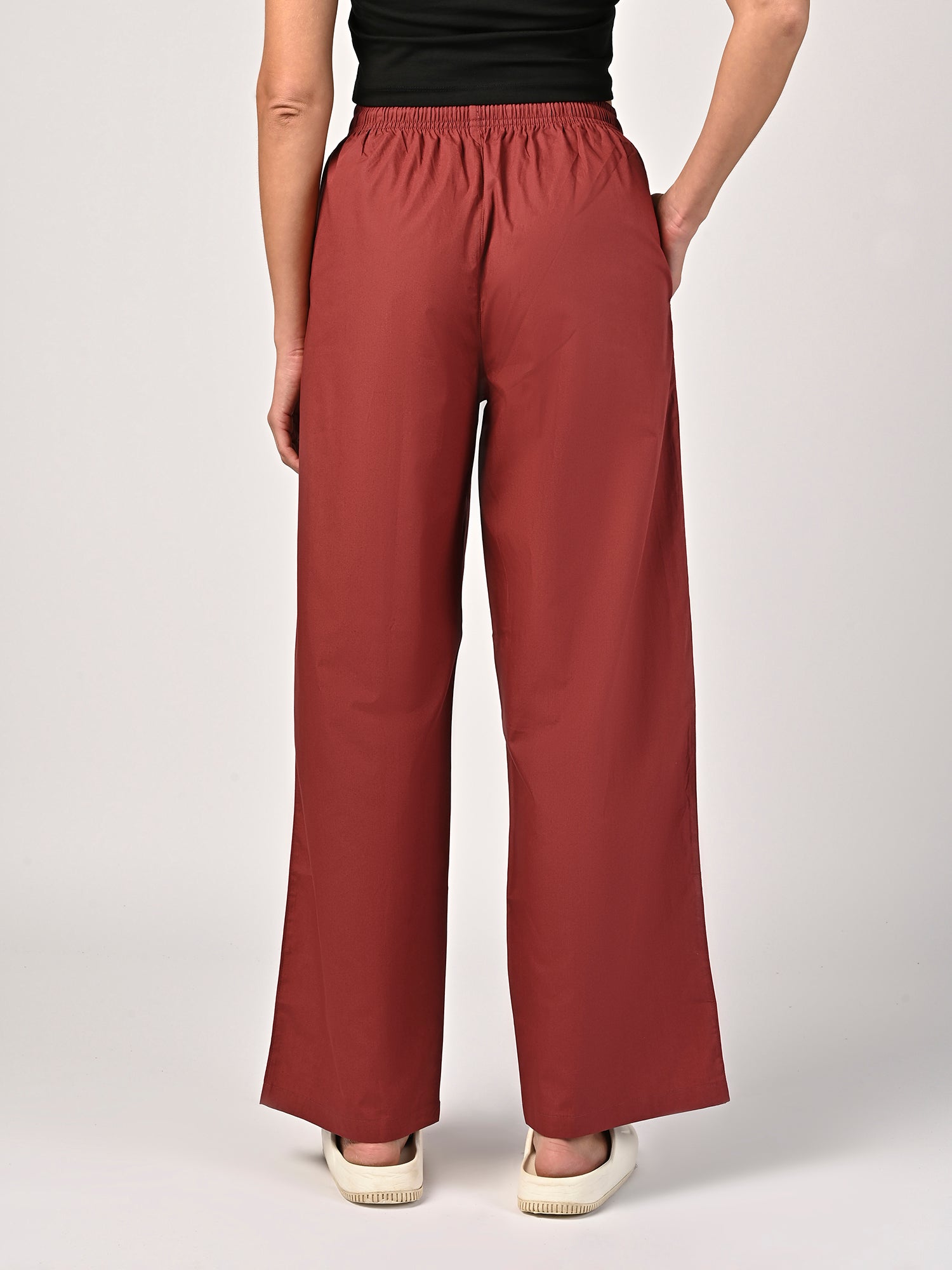 Women's Slumber Maroon Wide Leg Pyjama Pants