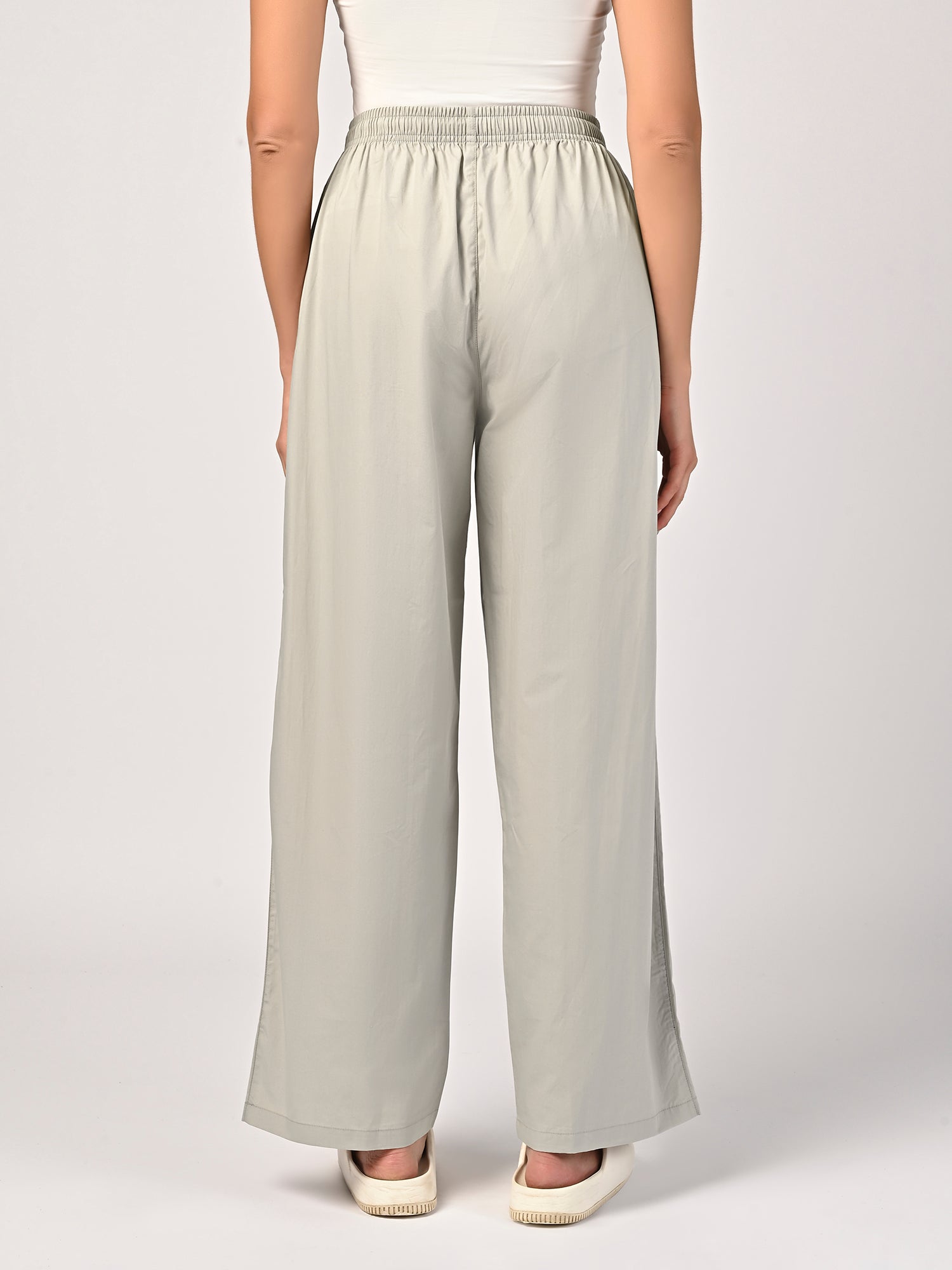 Women's Light Grey Wide Leg Pyjama Pants