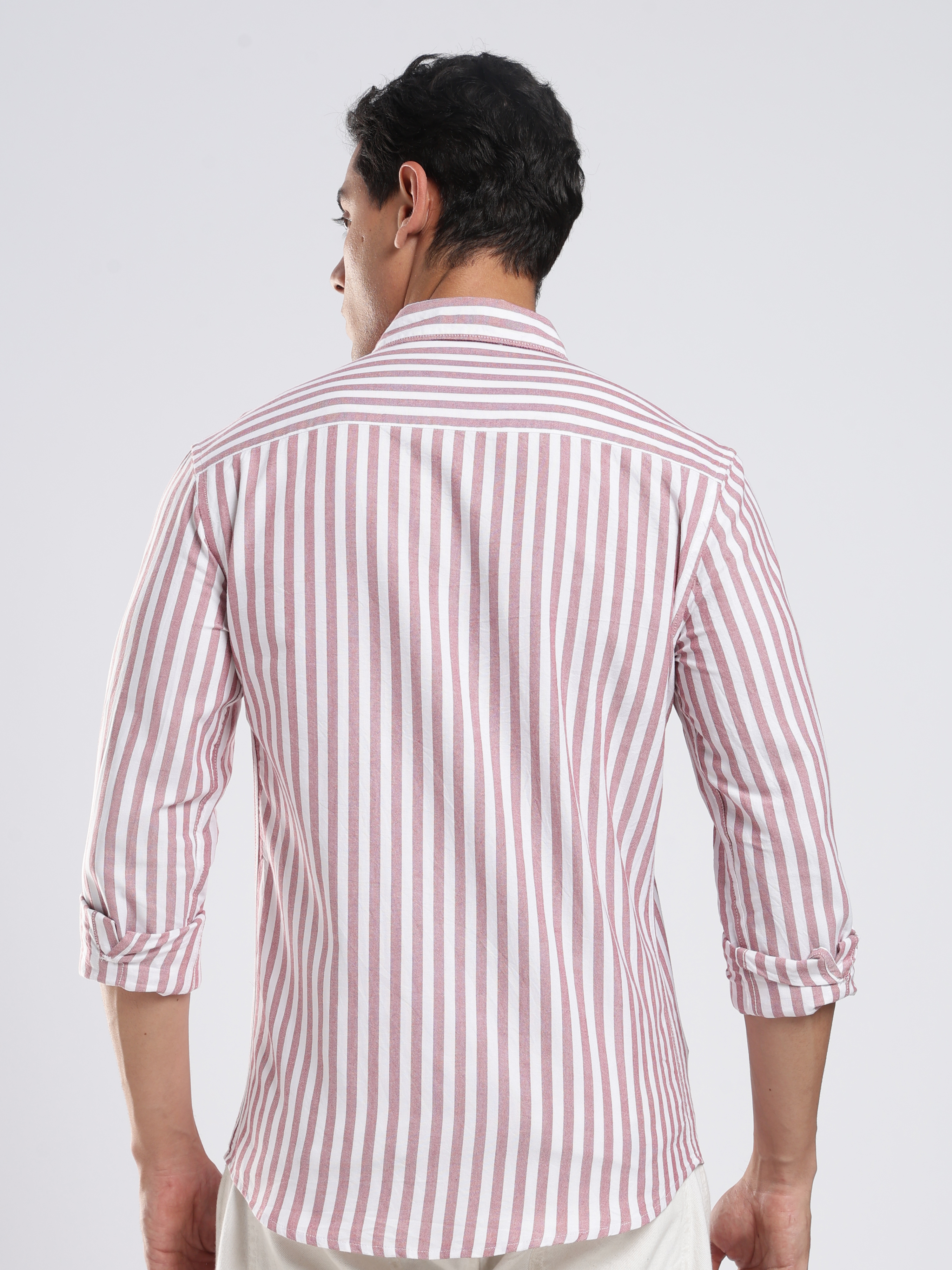 Maroon Crest Stripes Shirt