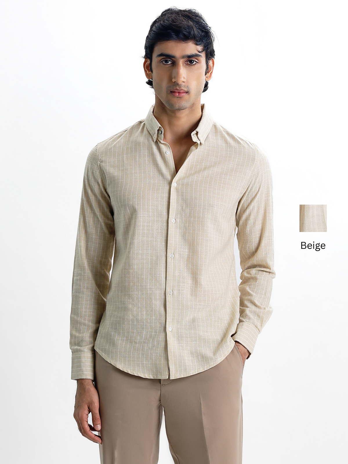 Milo-Regular Fit Striped Linen Shirt