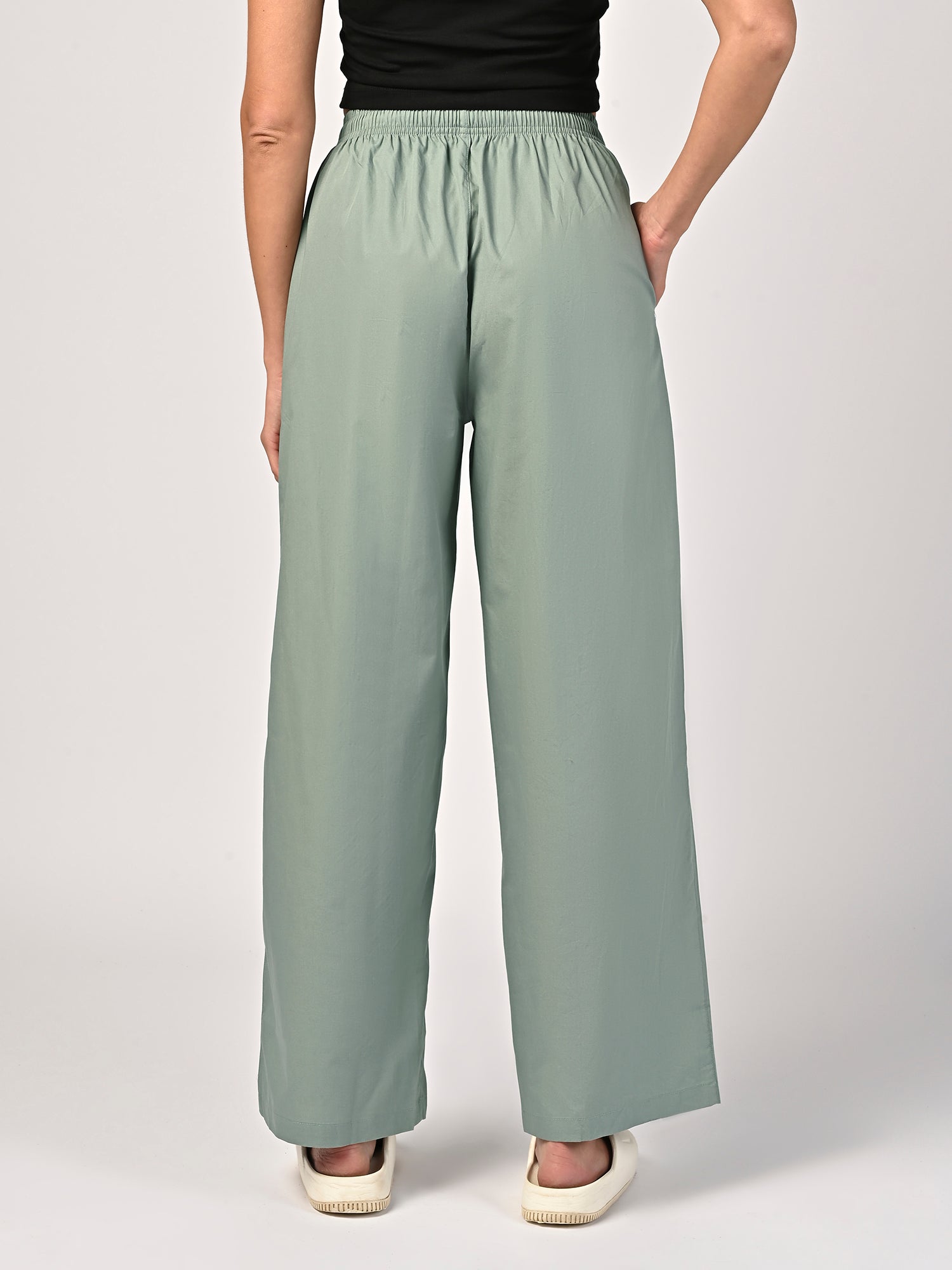 Women's Nap Green Wide Leg Pyjama Pants