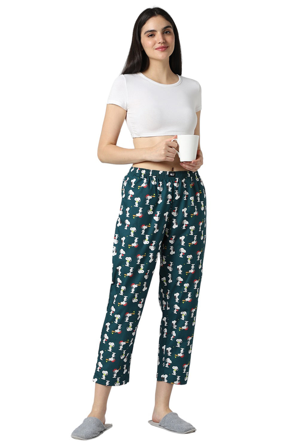 Women's Blue Motifs Print Pyjama