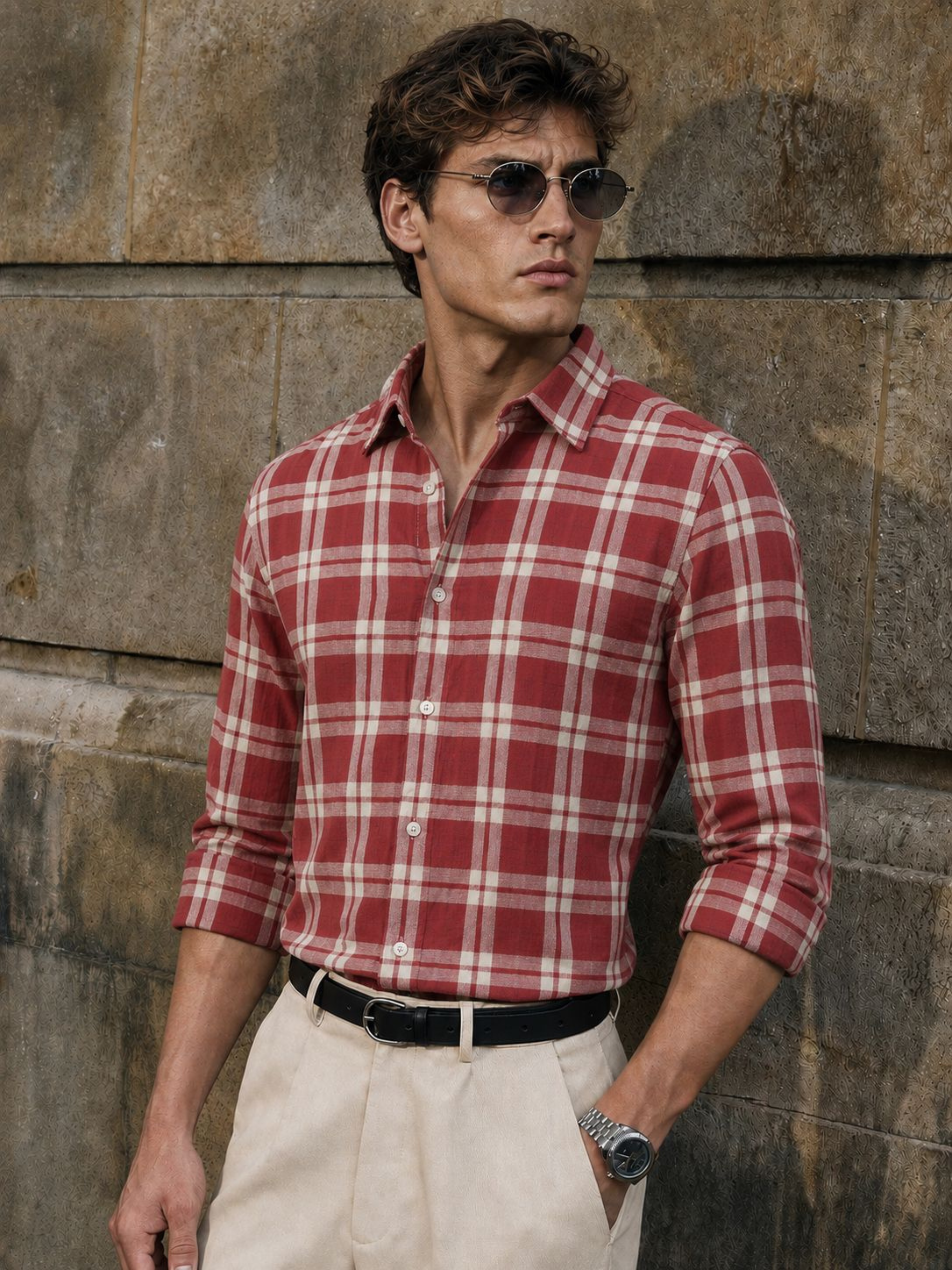 Crimson Classic Plaid Shirt