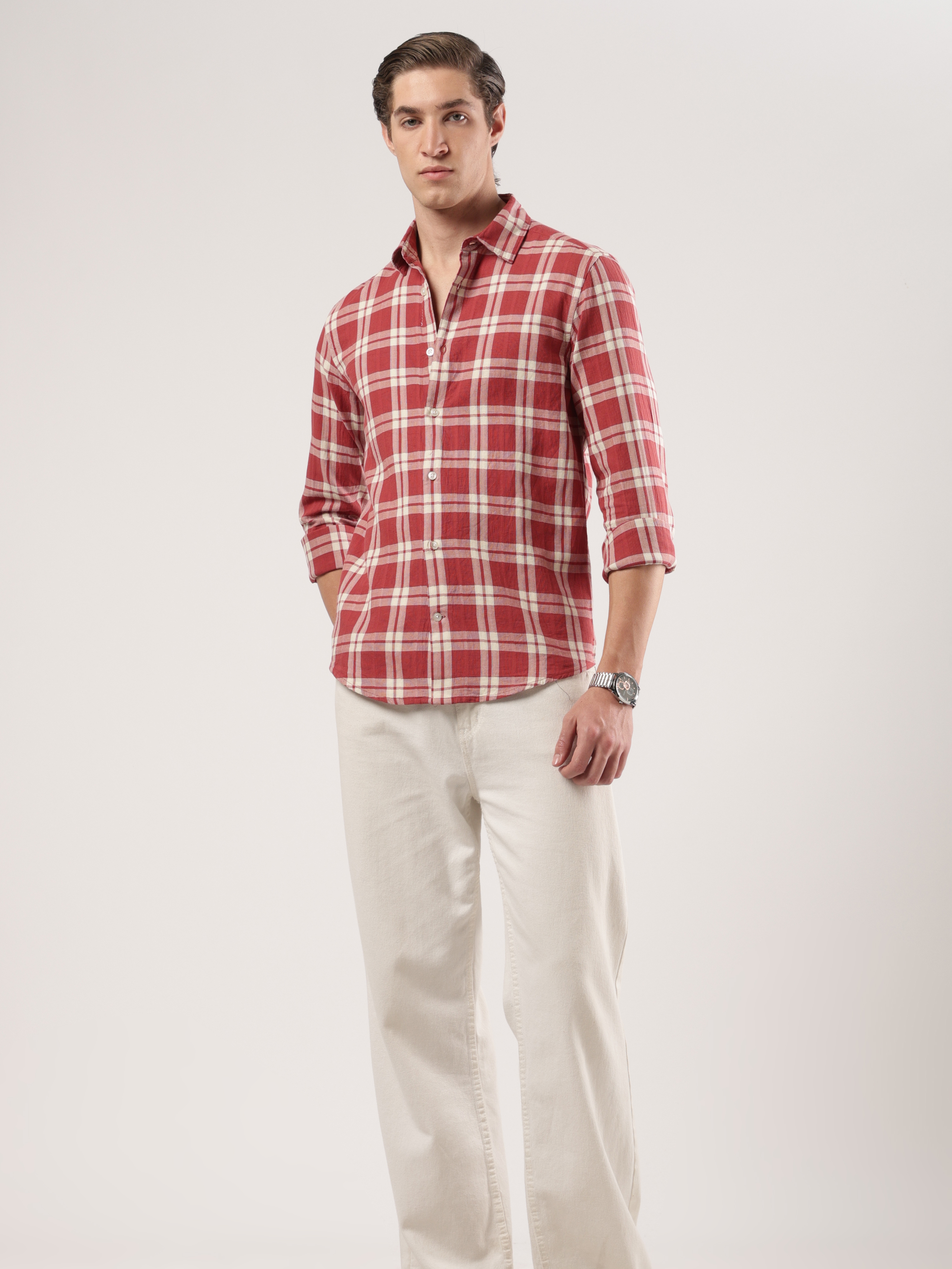 Crimson Classic Plaid Shirt