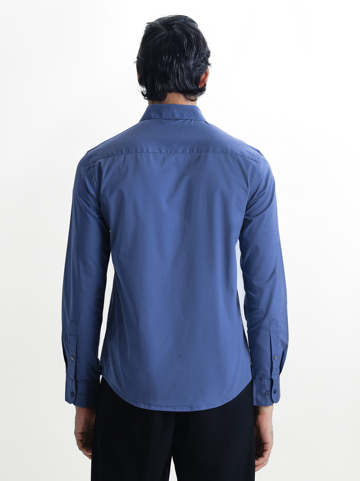 SANTINO- Blue Regular Fit Poplin Lycra Shirt