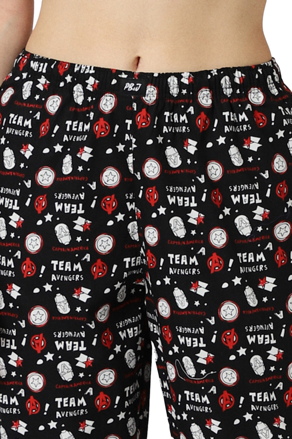 Women's Black Comics Print Pyjama