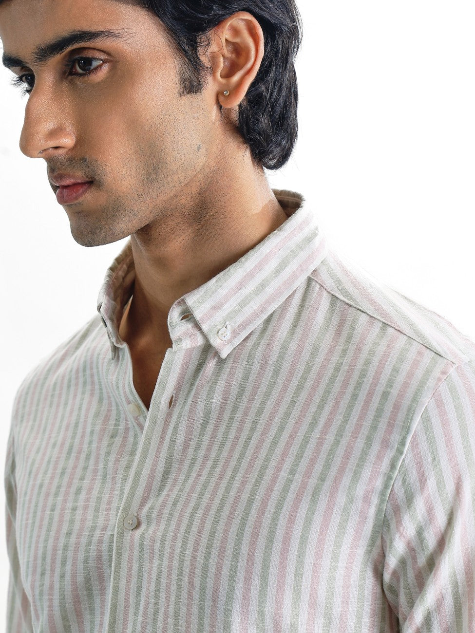 Zeno-Multicolour Regular Fit Striped Linen Shirt