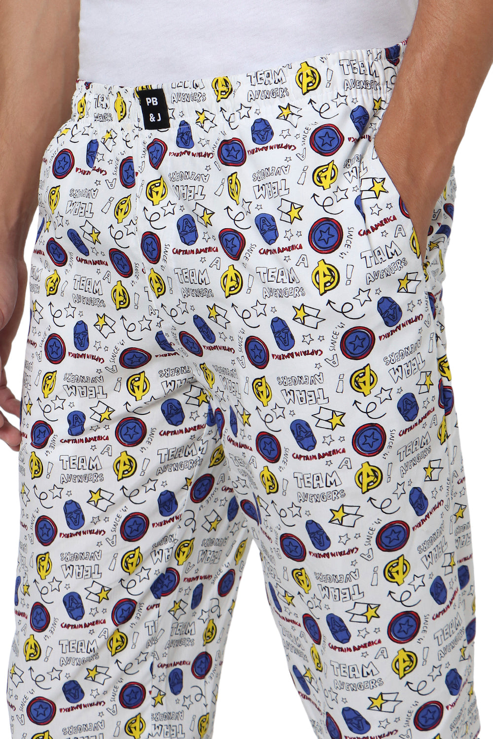 White Comics Print Pyjama
