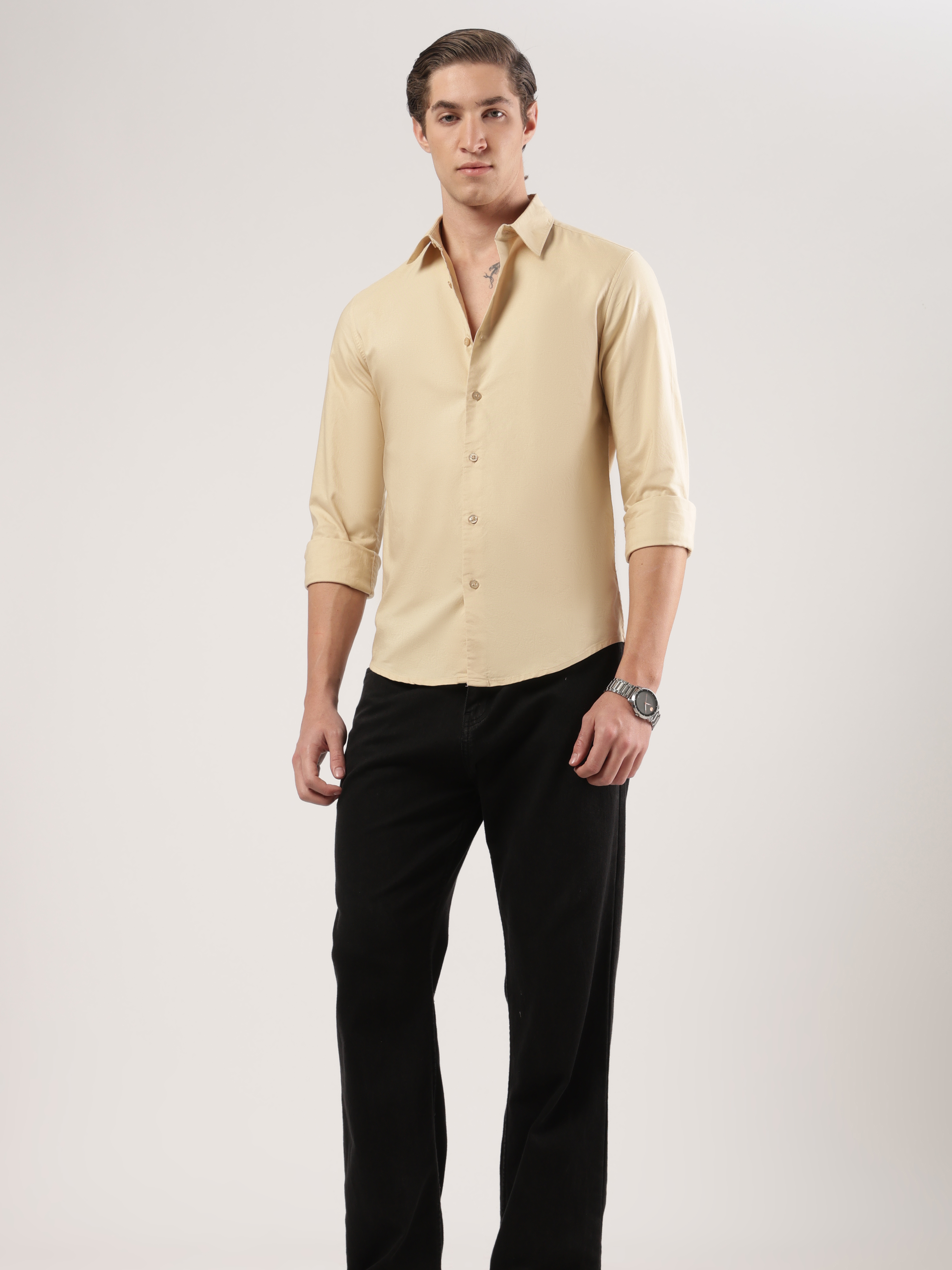 Beige Oxford Cotton Shirt