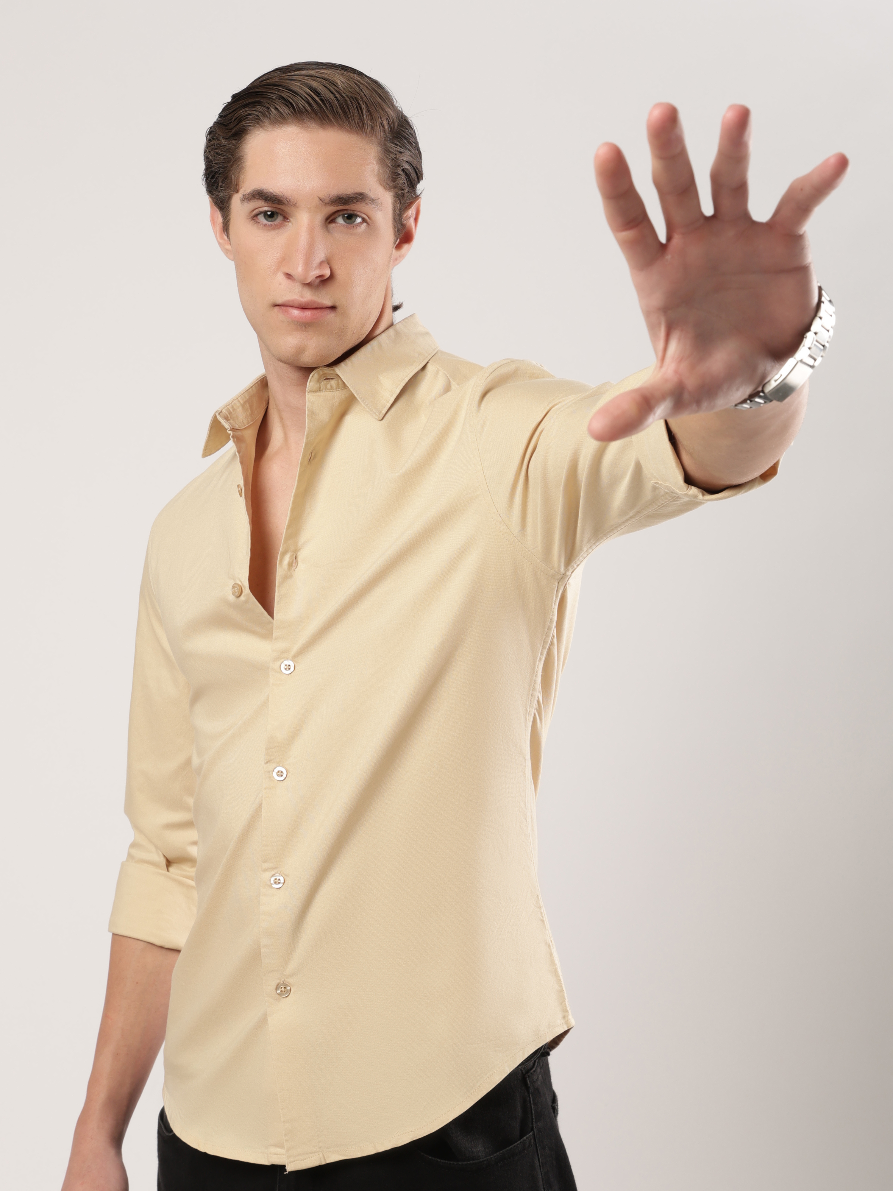 Beige Oxford Cotton Shirt