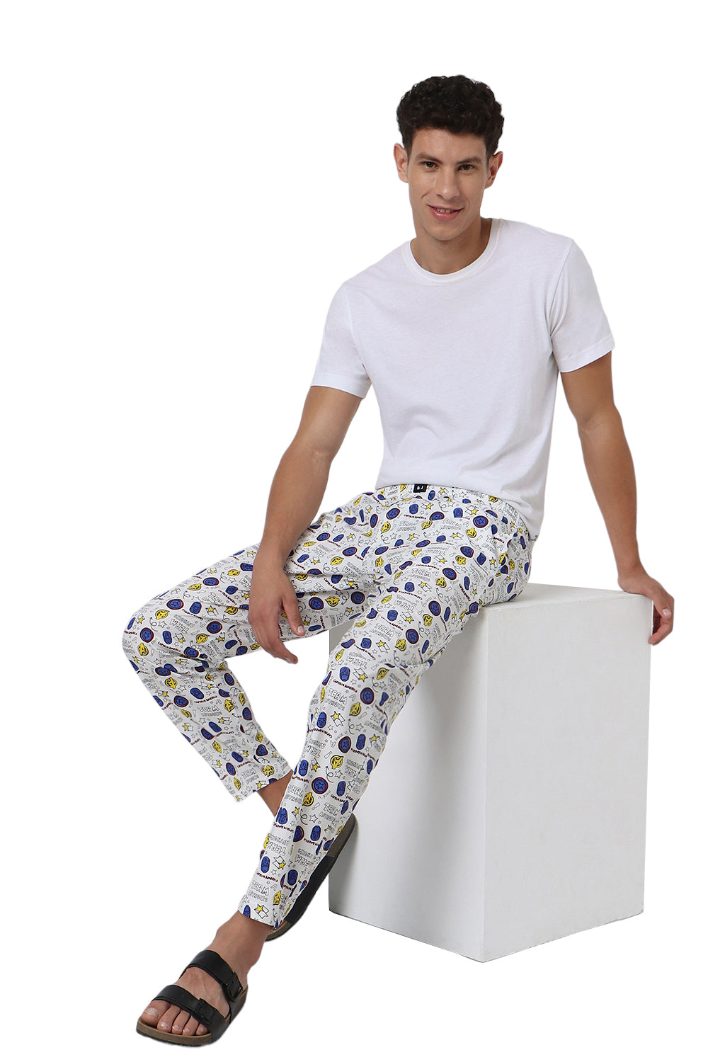 White Comics Print Pyjama