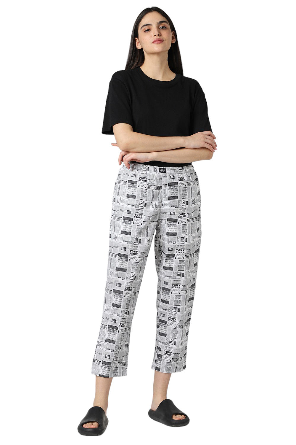 Women's Newspaper Print Pyjama