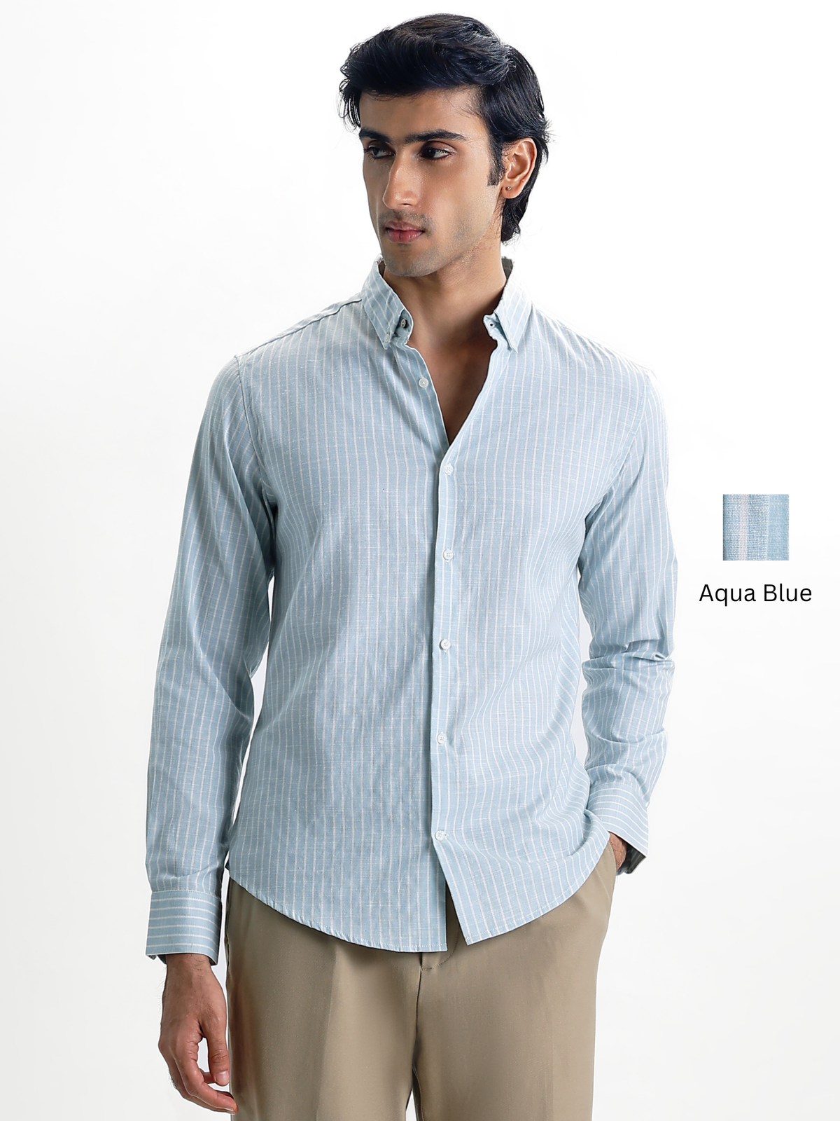 Evor- Regular Fit Striped Linen Shirt