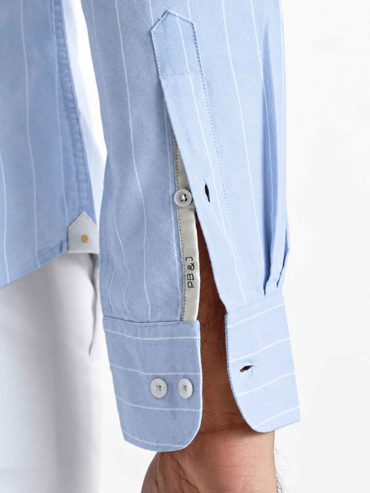 LEONARD- Blue Striped Regular Fit Cotton Shirt