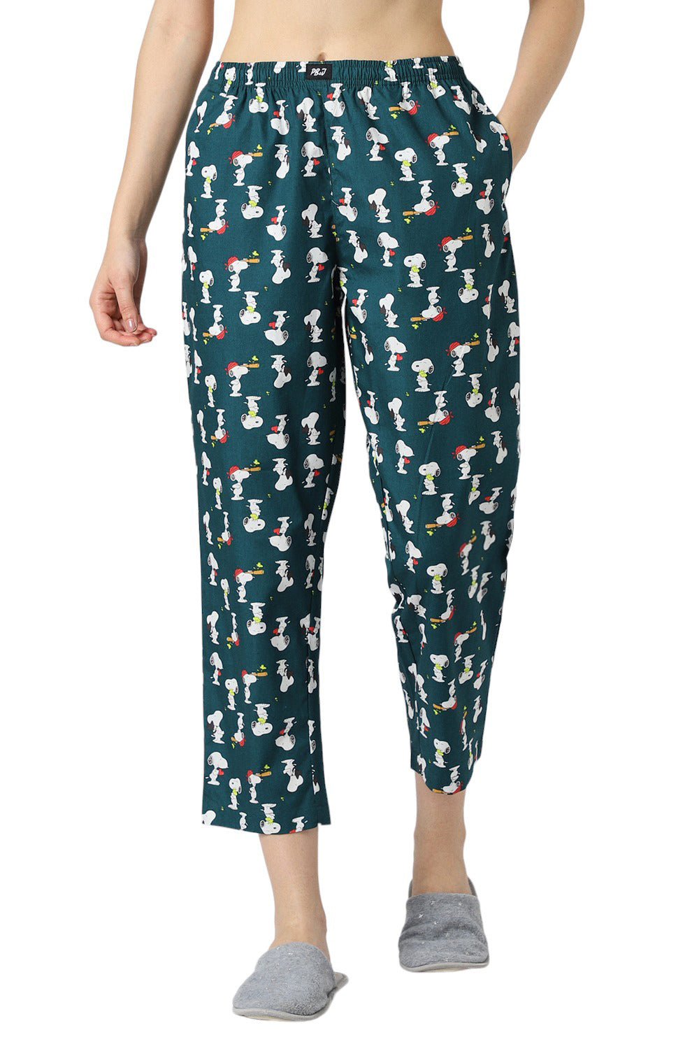 Women's Blue Motifs Print Pyjama
