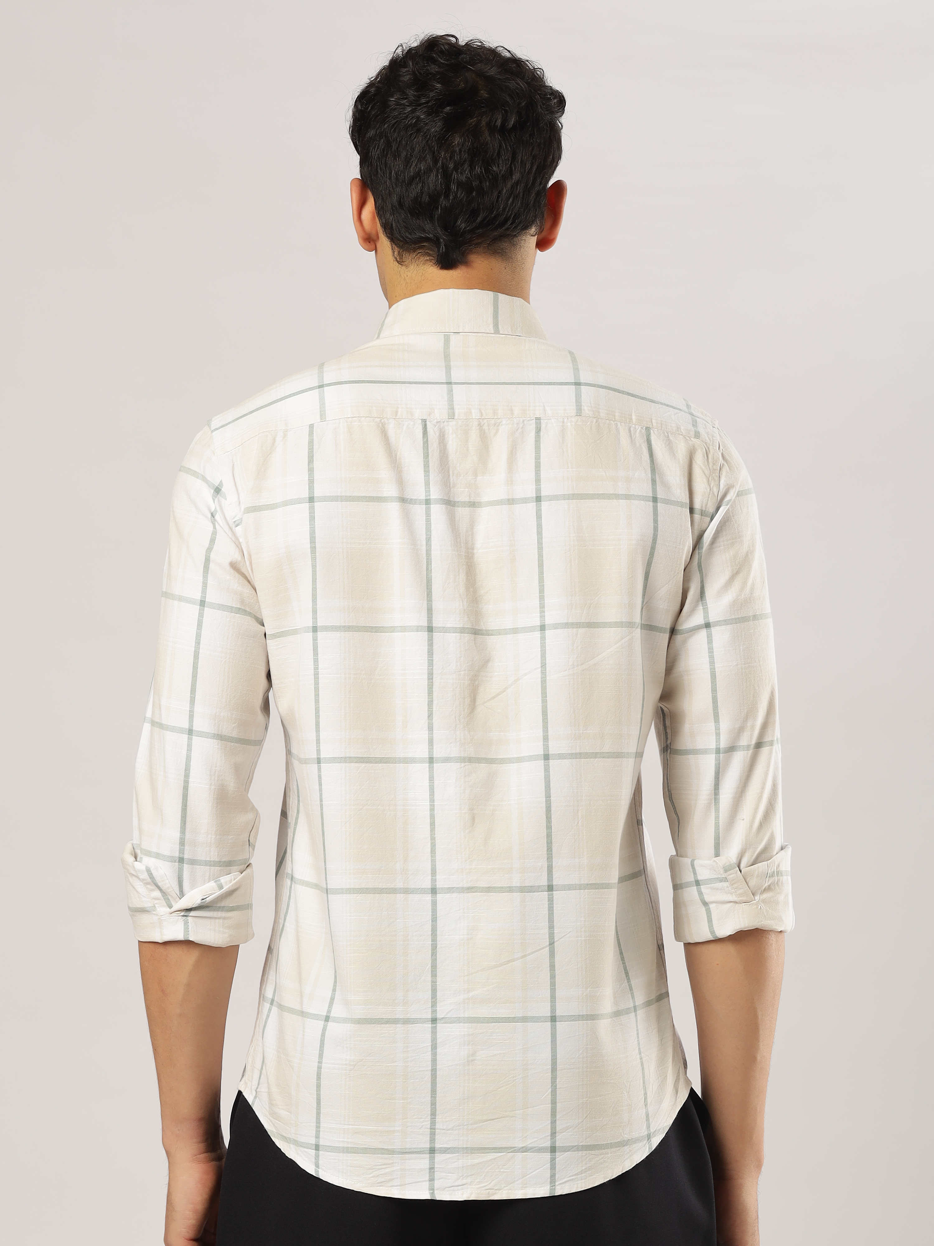 Sage Linen Windowpane Shirt