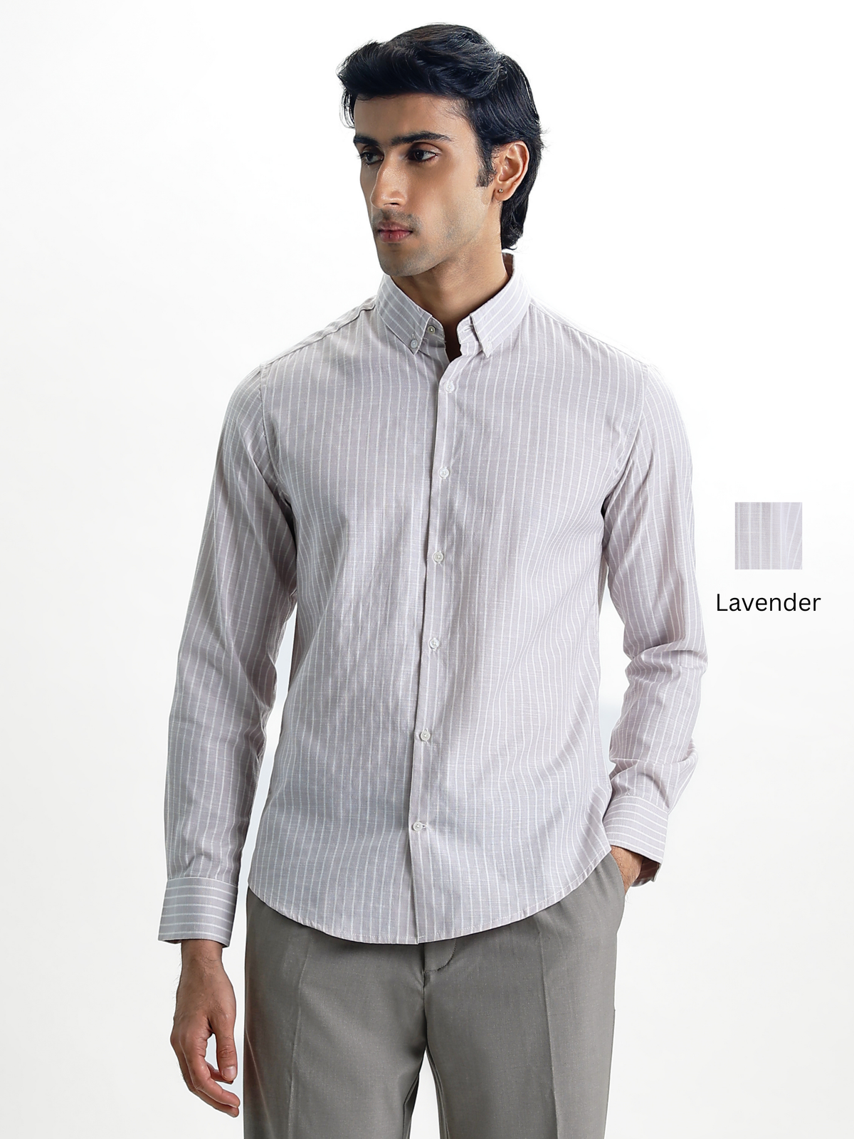 Evor- Regular Fit Striped Linen Shirt