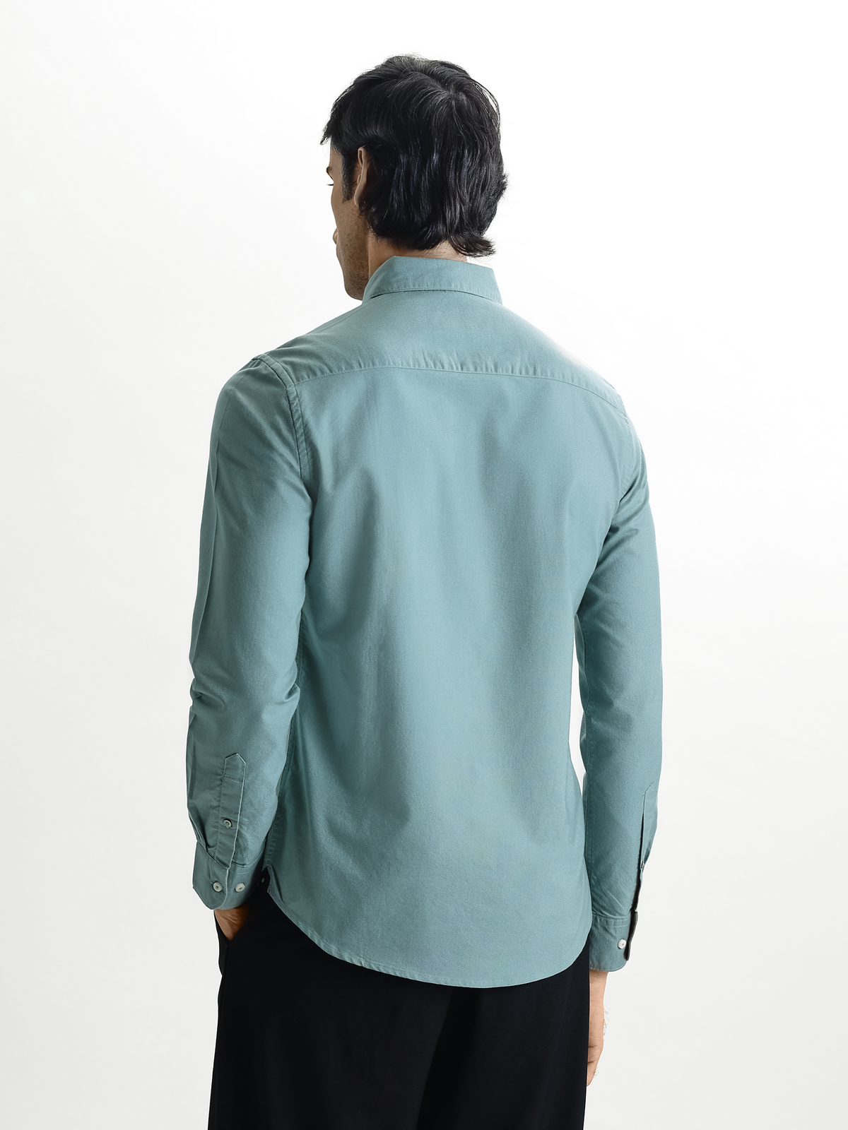 AUXOR- Petrol Regular Fit Oxford Cotton Shirt