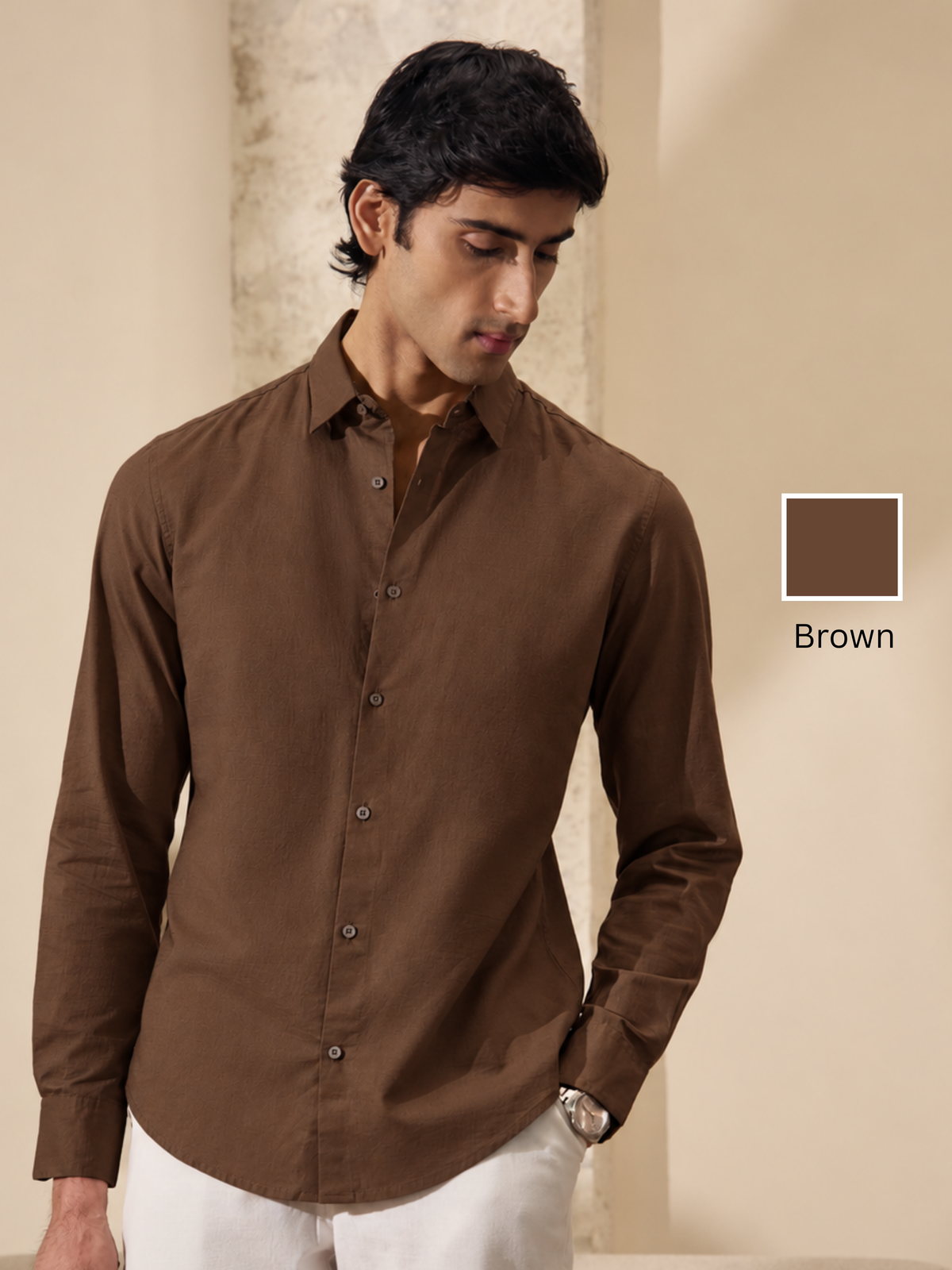 Arlo- Regular Fit Solid Linen Shirt