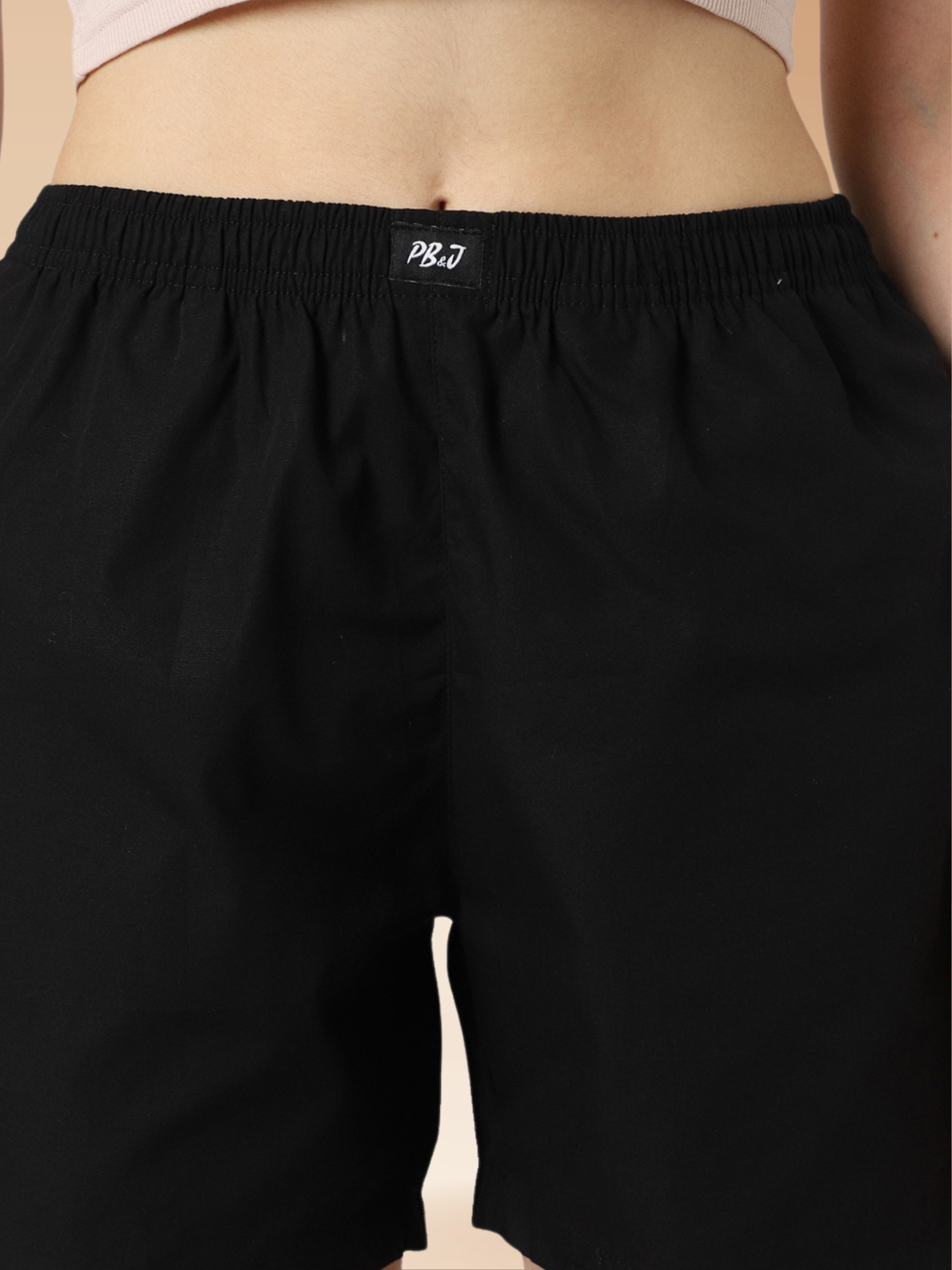 Black Cotton Shorts