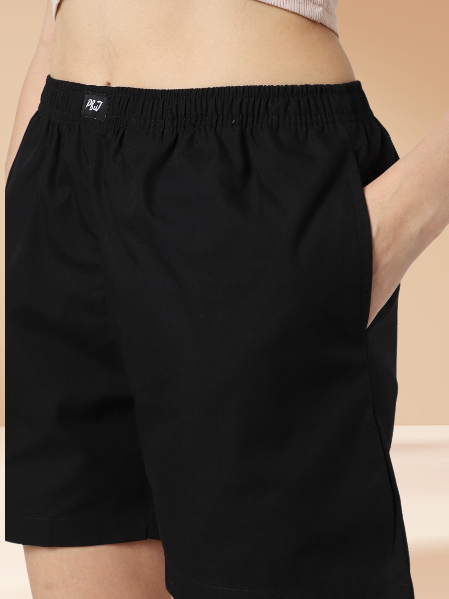 Black Cotton Shorts
