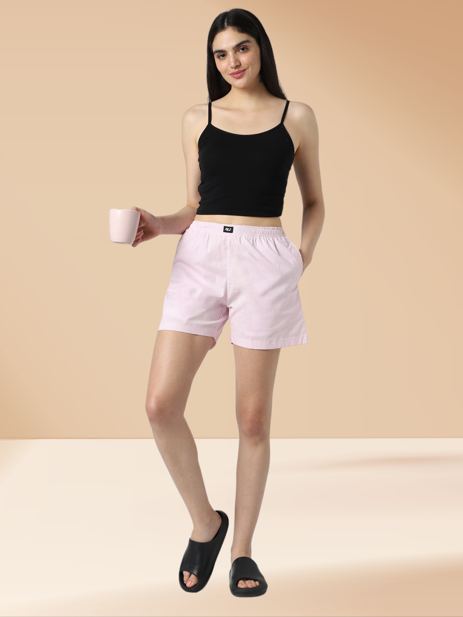 Pink Cotton Shorts
