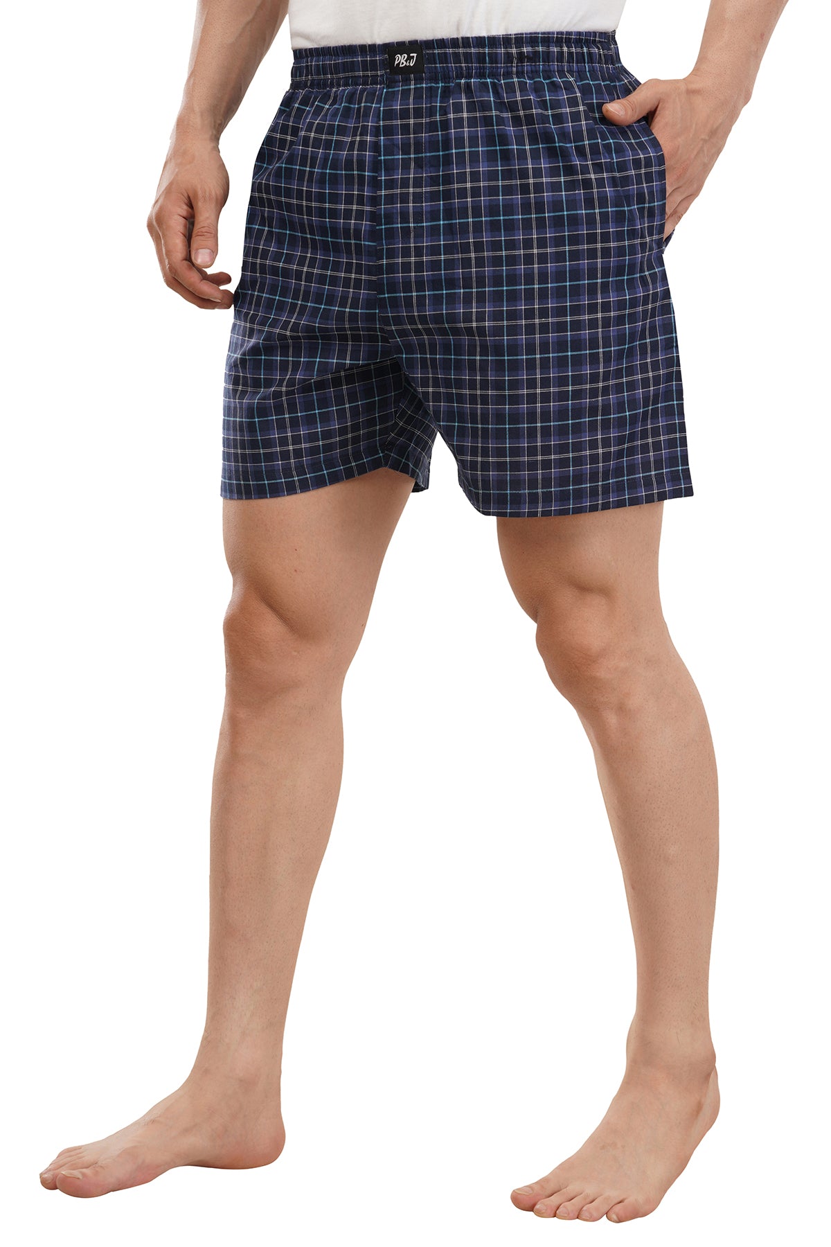 Blue Checks & Black Boxers Combo