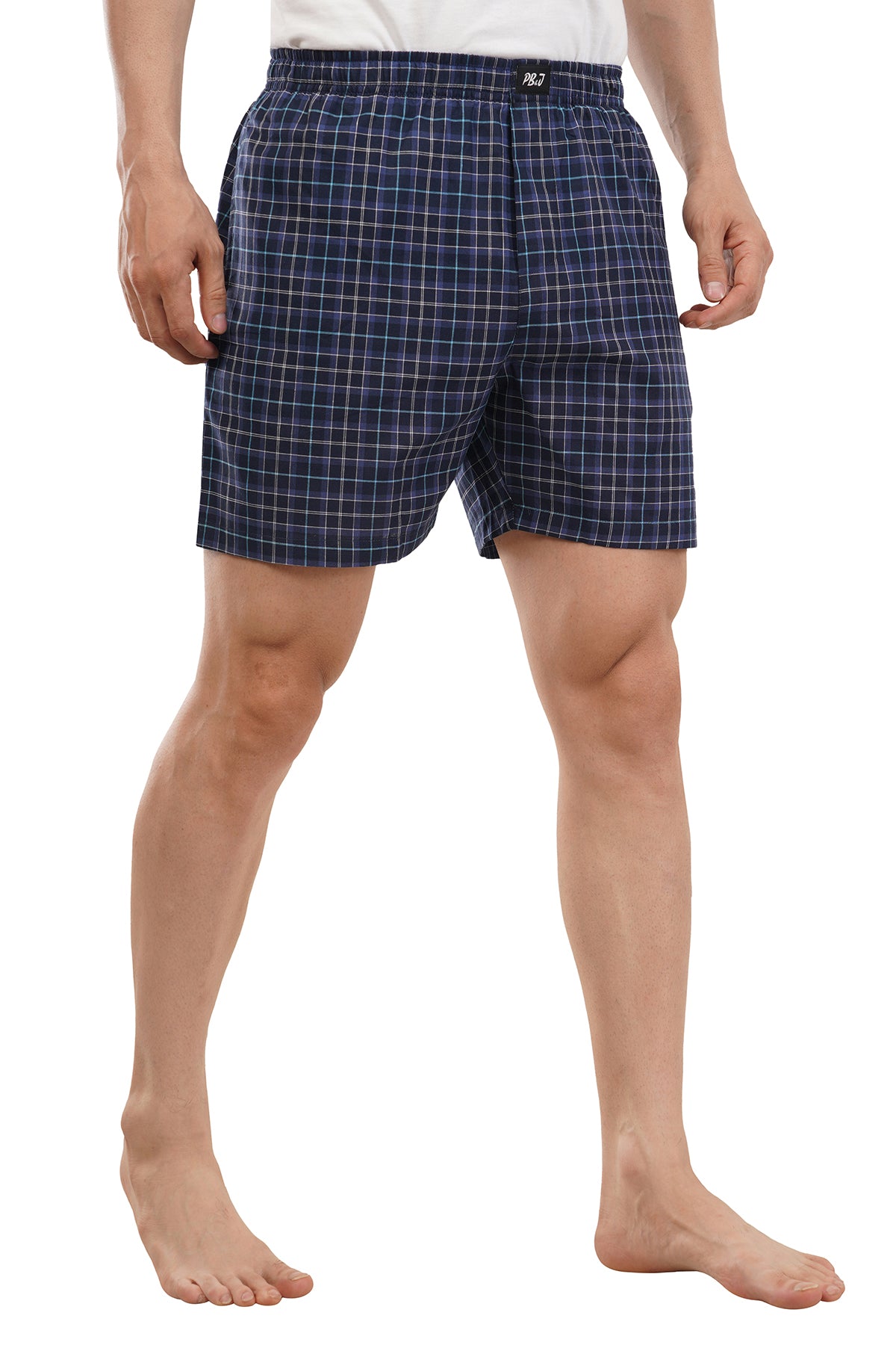 Blue Checks & Black Boxers Combo
