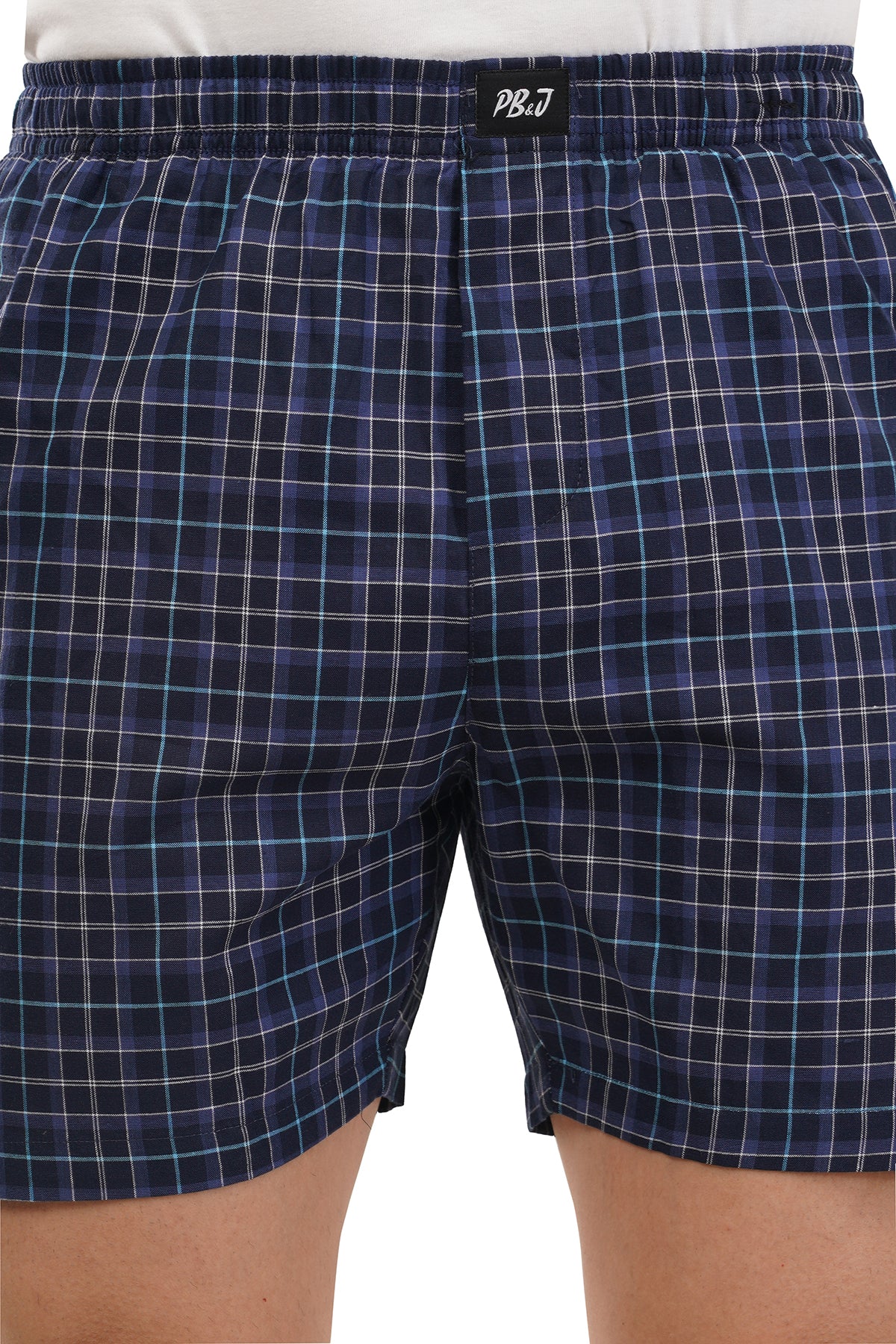 Blue Checks & Black Boxers Combo
