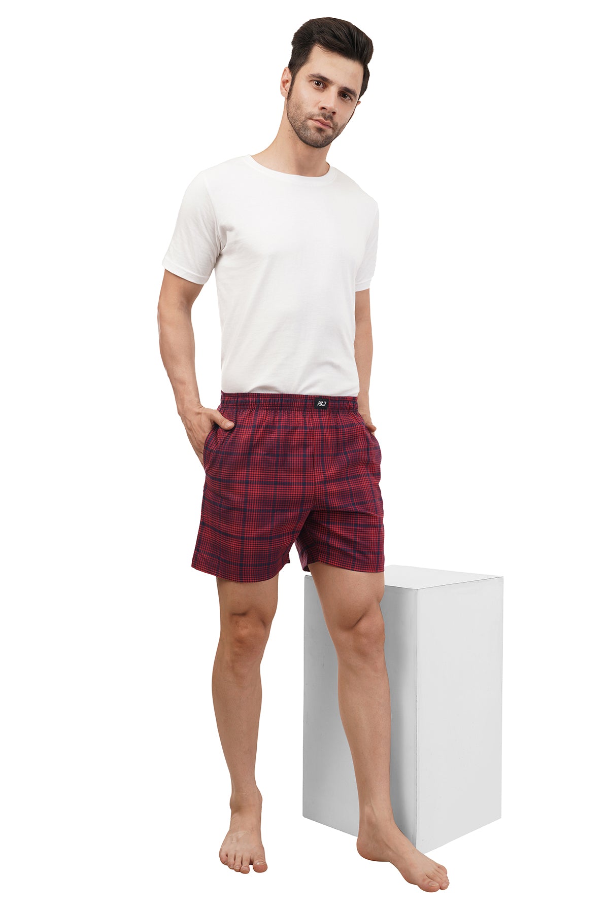 Red Checks & Black Boxers Combo