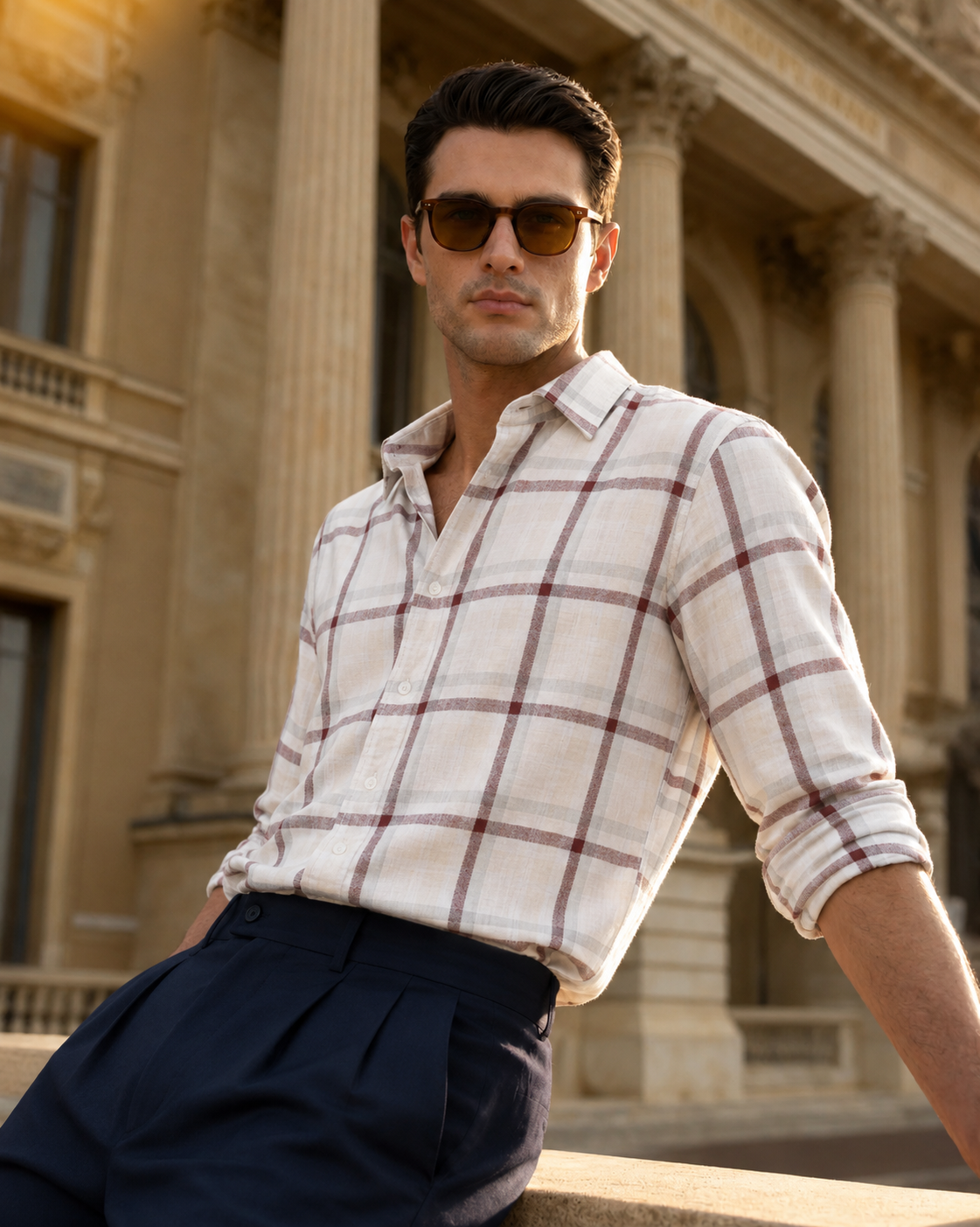 Burgundy Slate Check Shirt