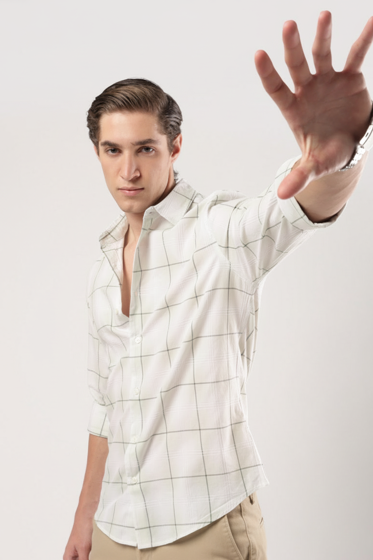 Mint Mist Windowpane Shirt