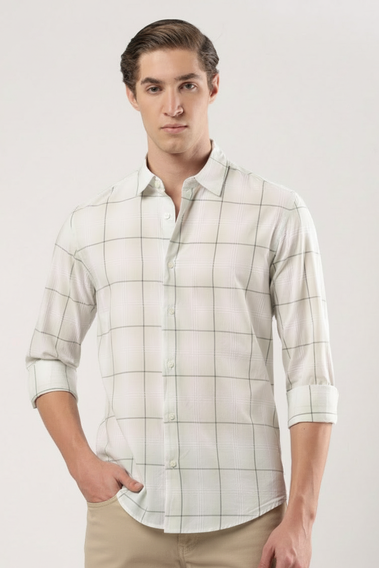 Mint Mist Windowpane Shirt
