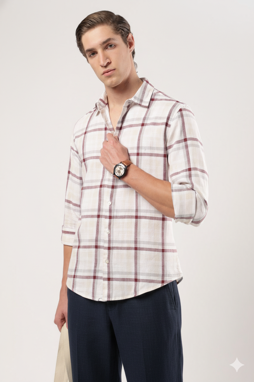 Burgundy Slate Check Shirt