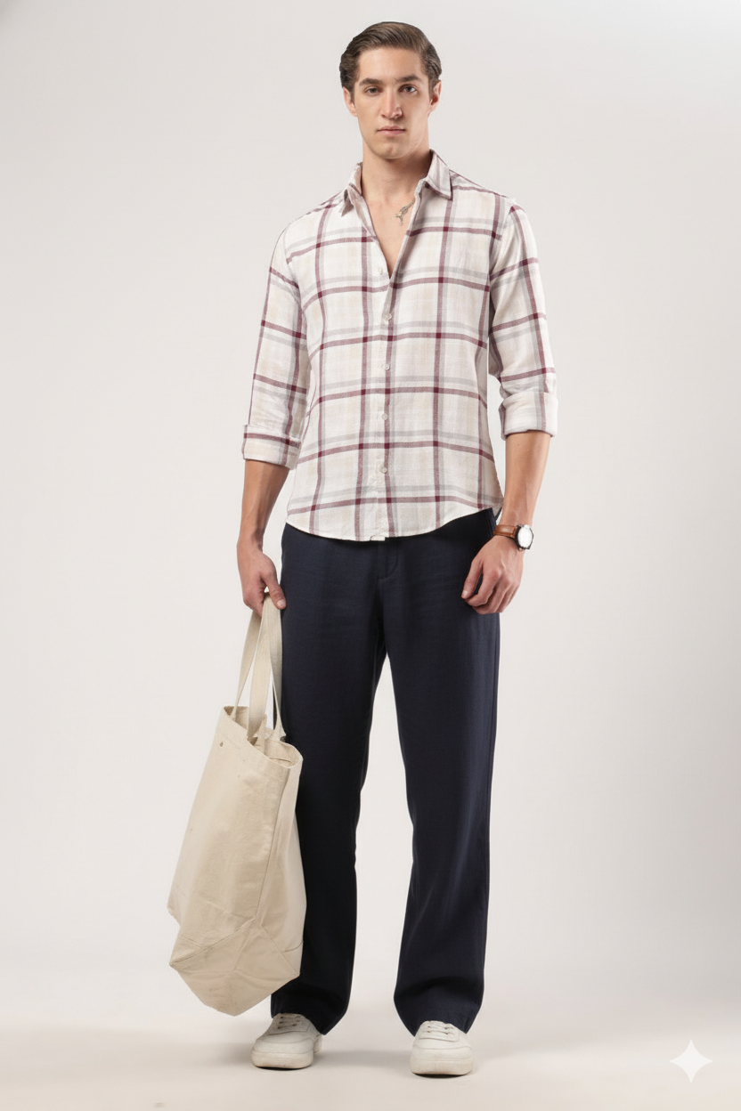 Burgundy Slate Check Shirt